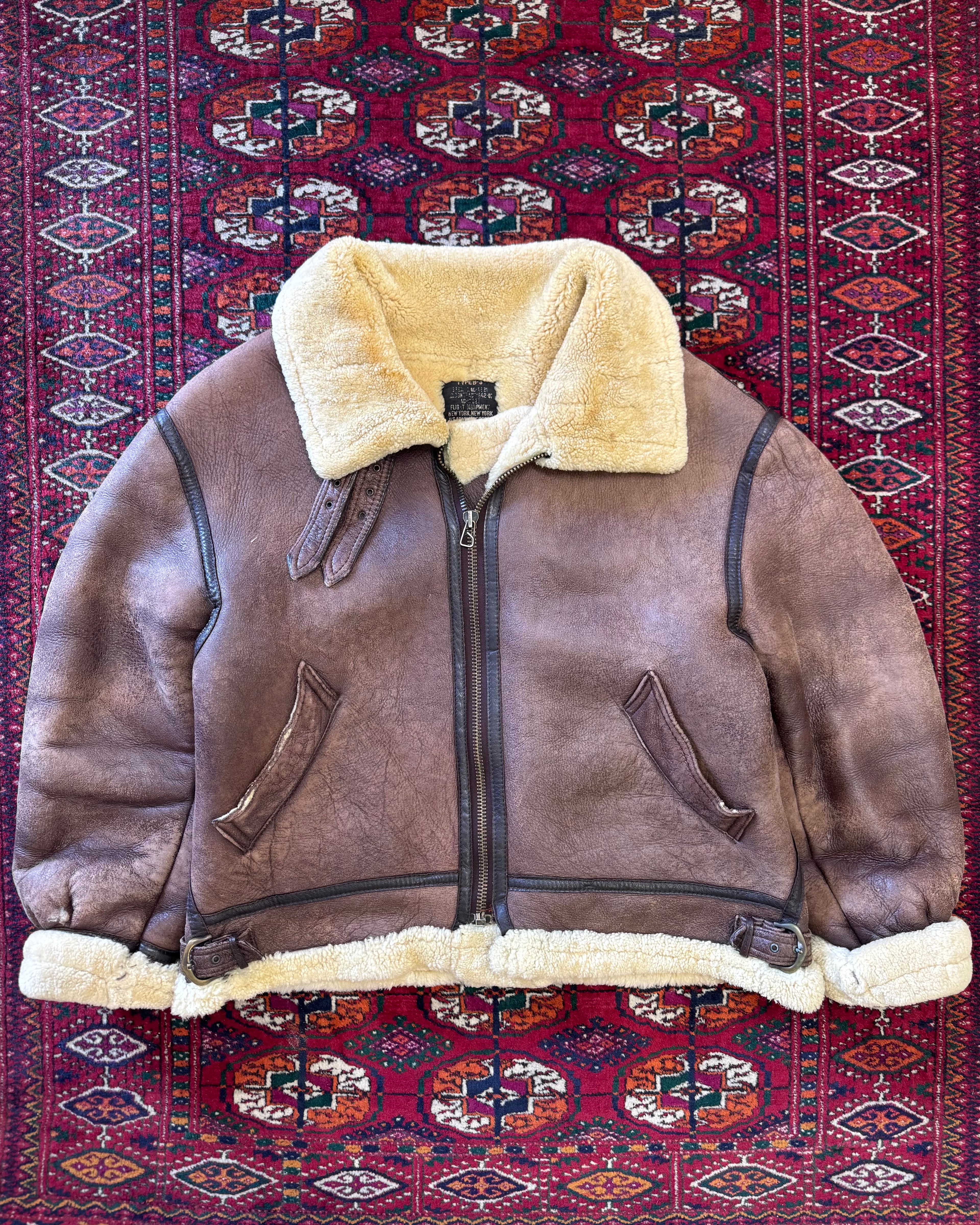 1960s type B -3 leather Sherpa lined flight jacket