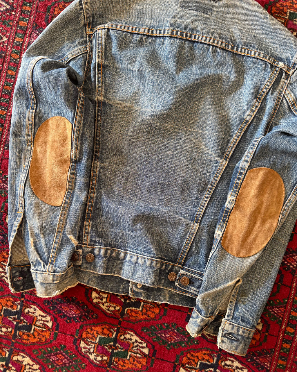 Vintage 1960s Levi’s big E jacket with leather elbow patch patches