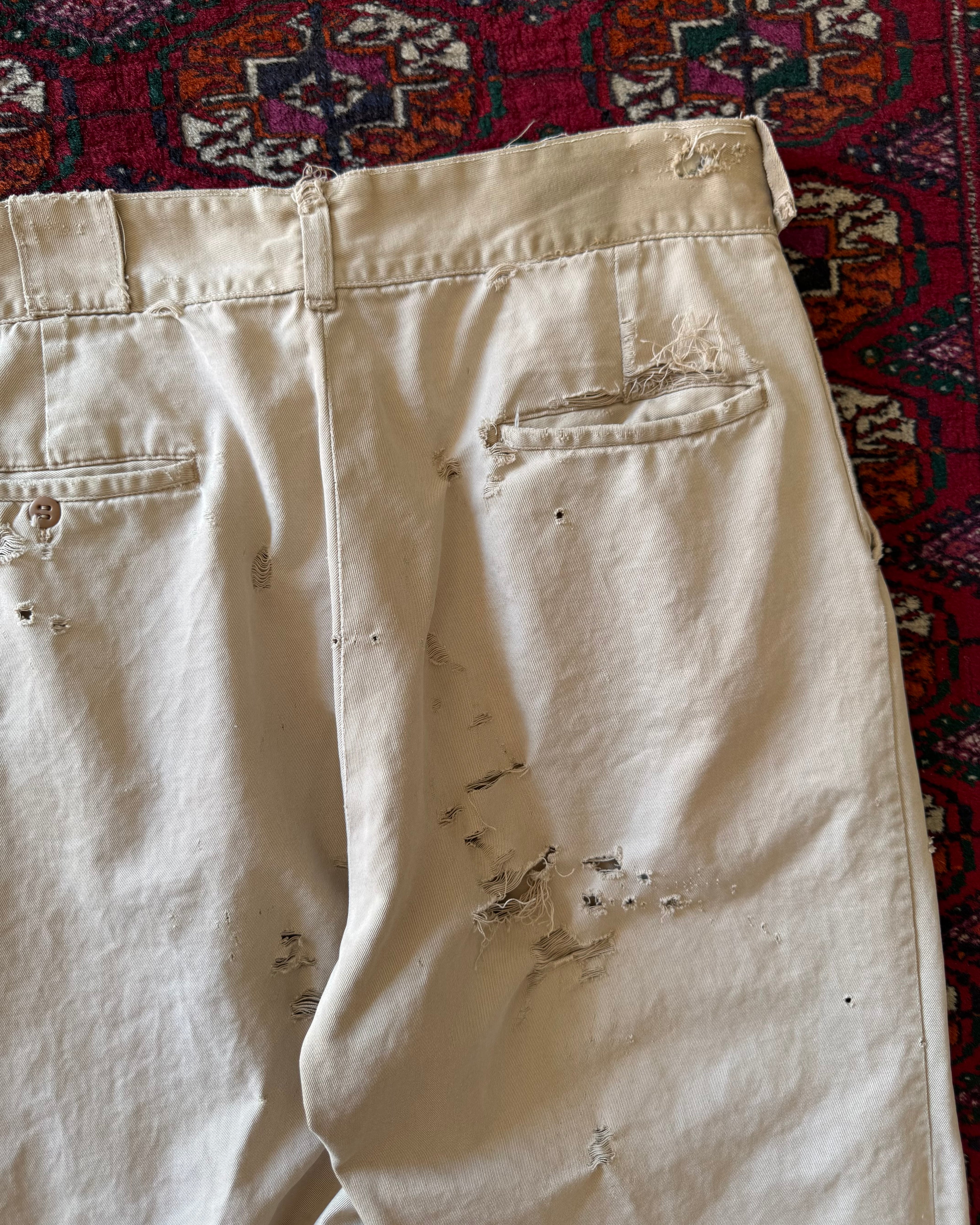 1950s distressed army khakis