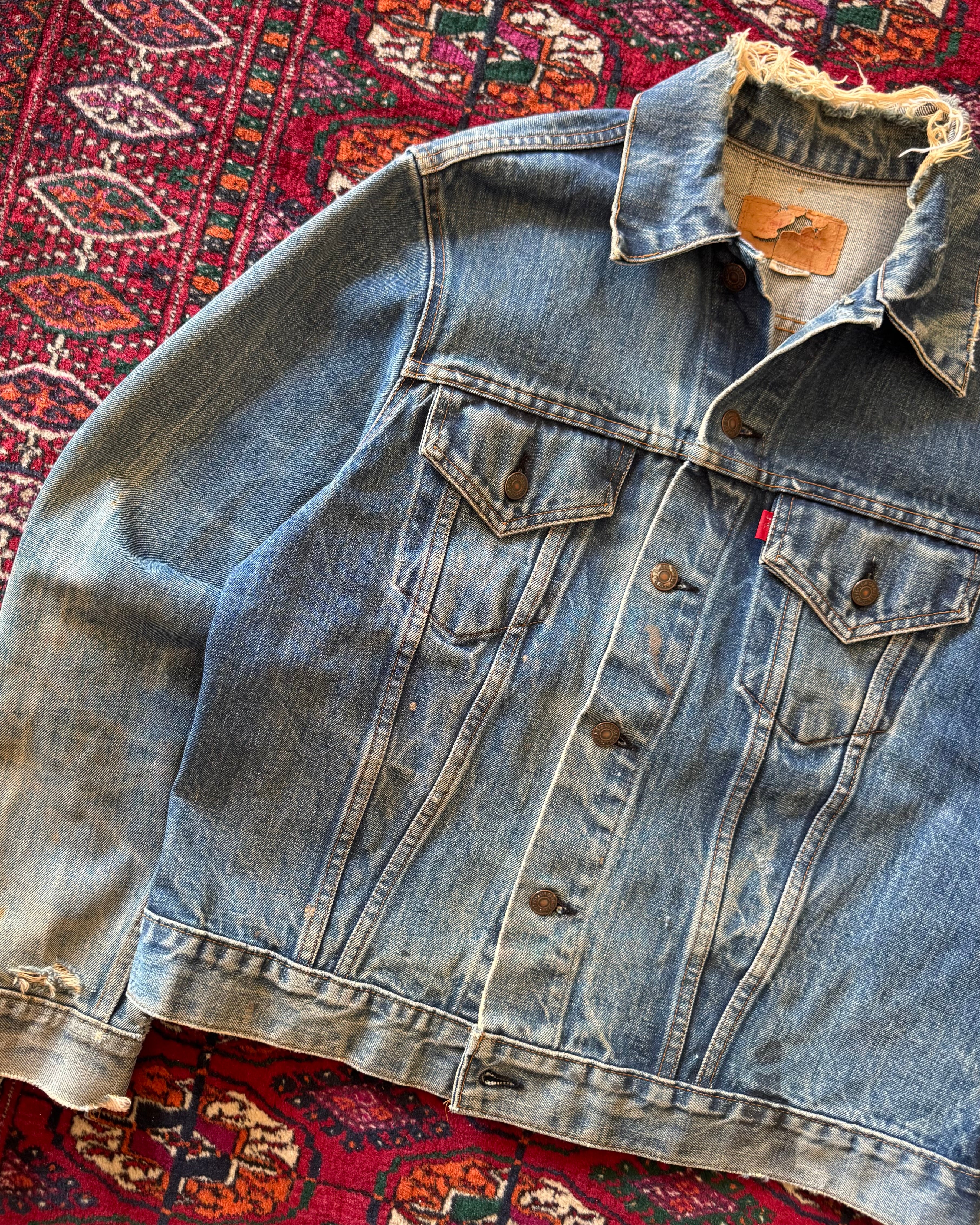 Vintage 1960s type 3 distressed Levi’s big E denim jacket