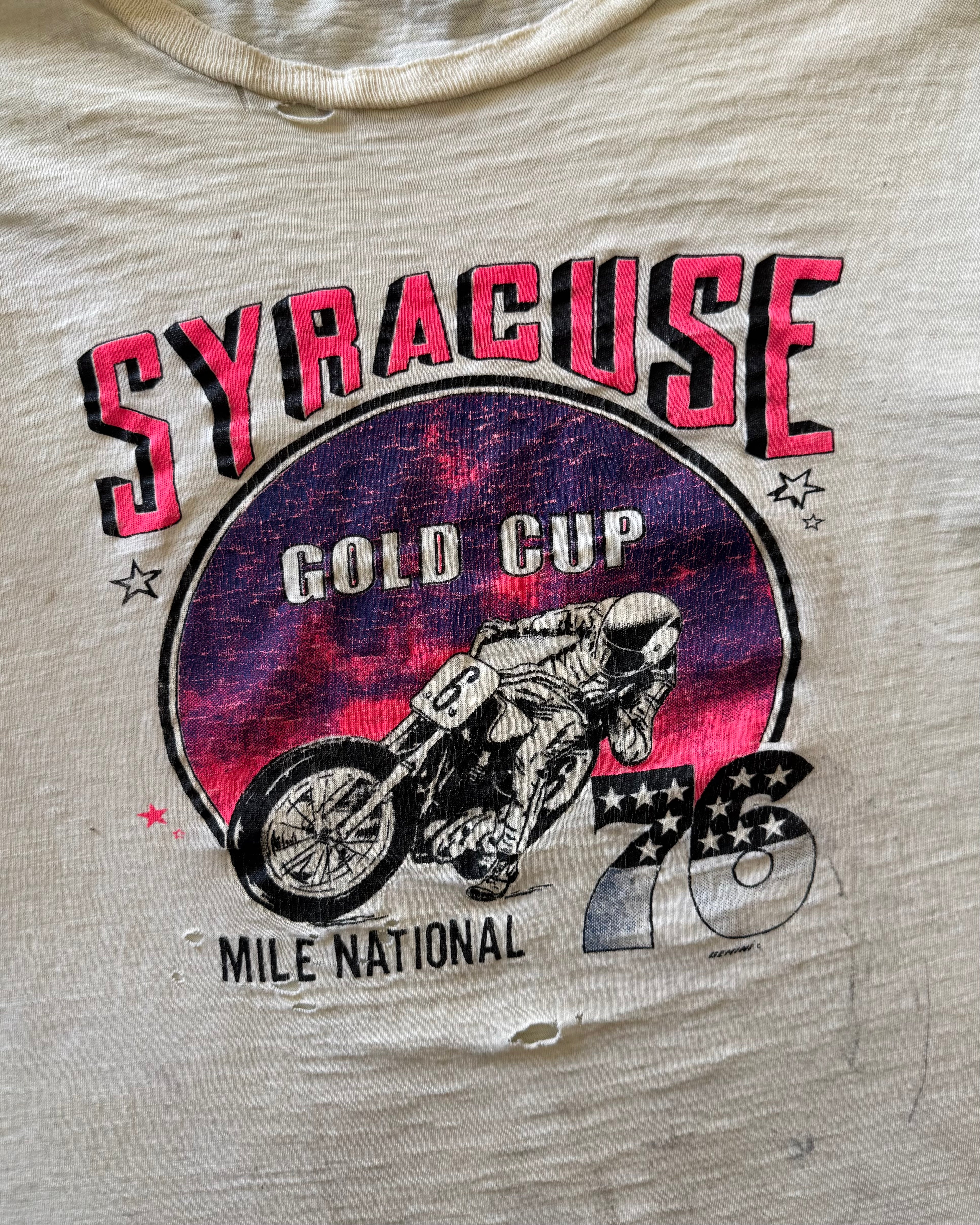 1976 gold cup distressed tee