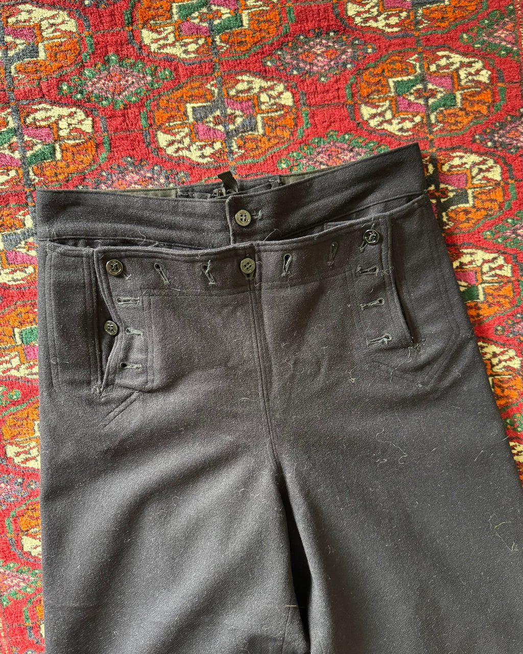 1970s USN wool seafarers flared deck pants