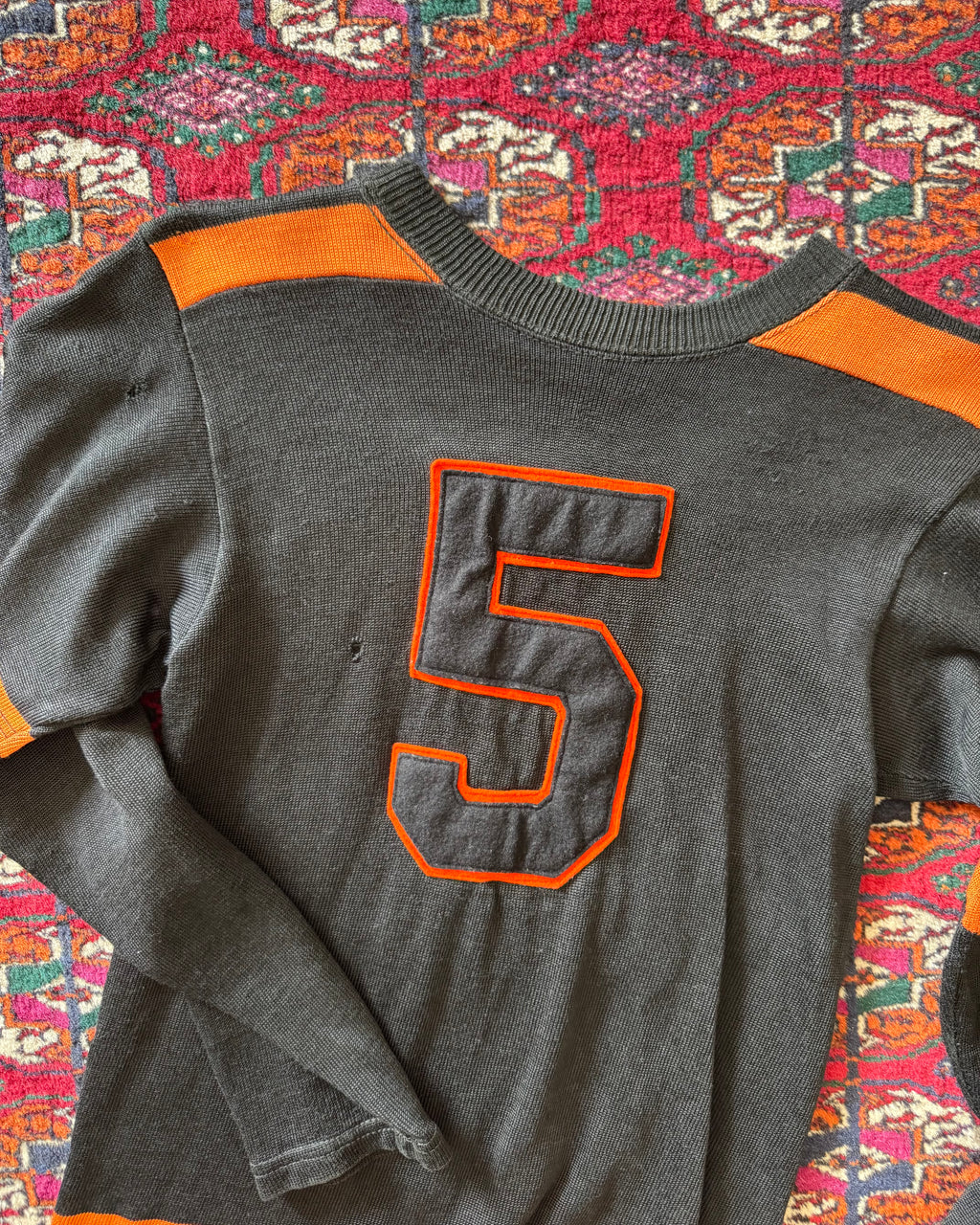 1960s Black Hawks black & orange jersey