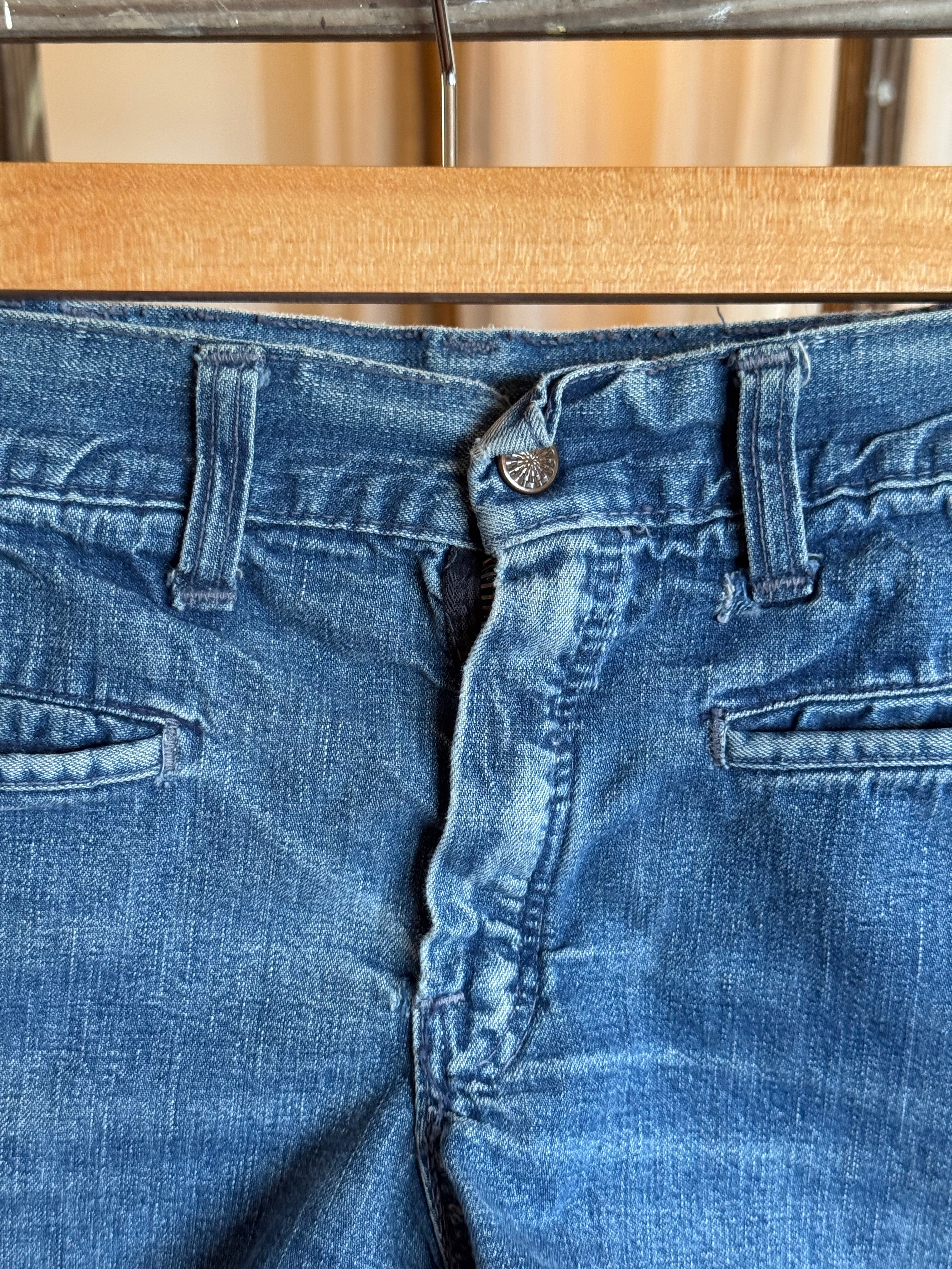 1960s faded Daisy Duke cut jeans with patch