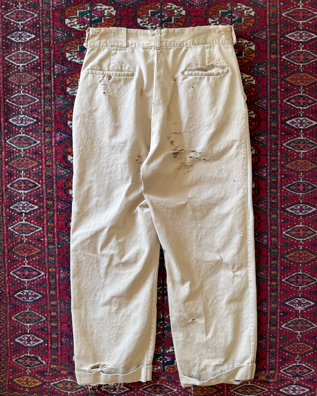 1950s distressed army khakis
