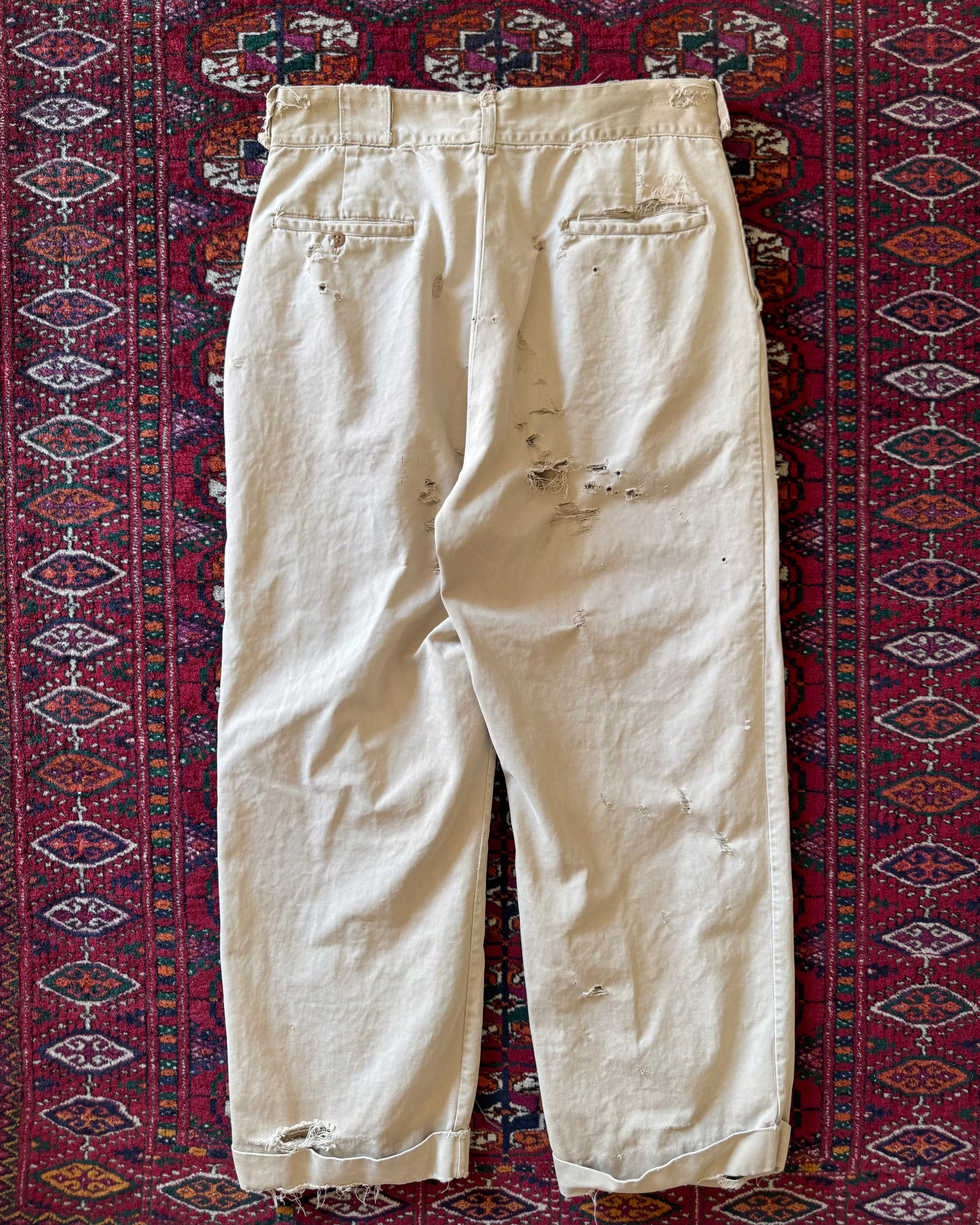 1950s distressed army khakis