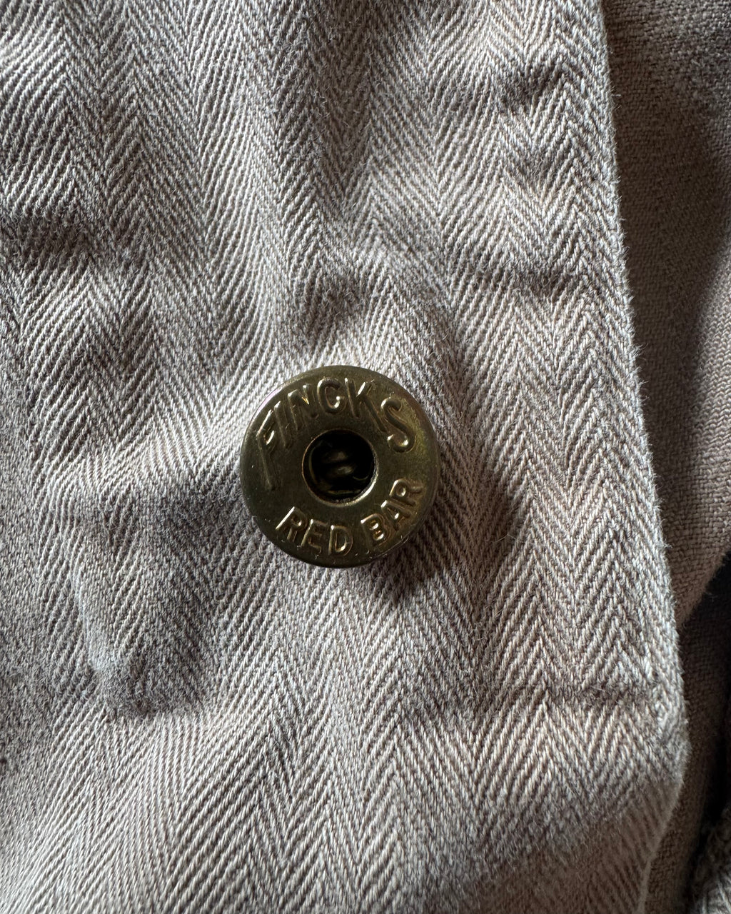 1950s Fincks Beige HBT chore coat with chainstitch
