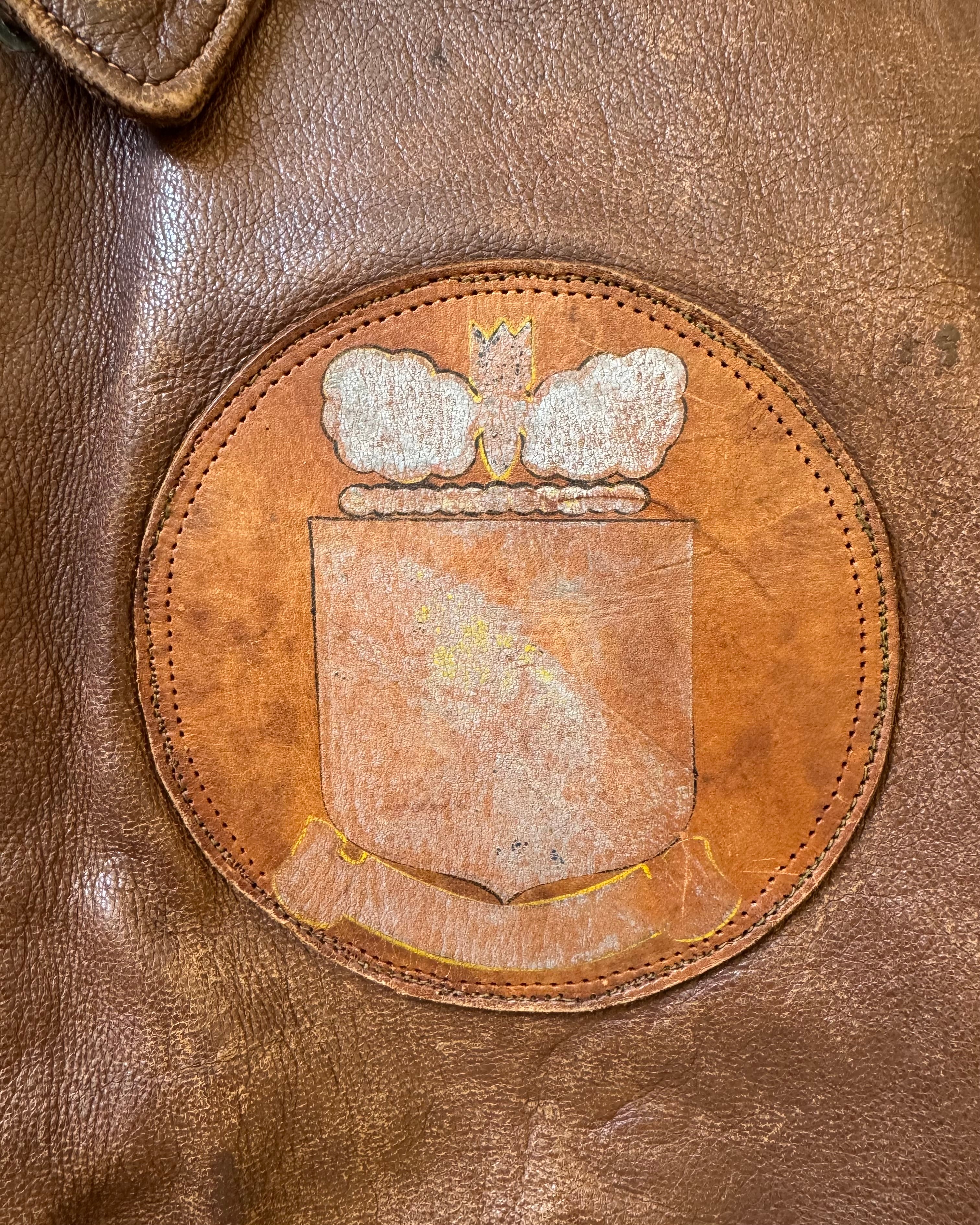 Vintage post war leather A2 bomber jacket￼