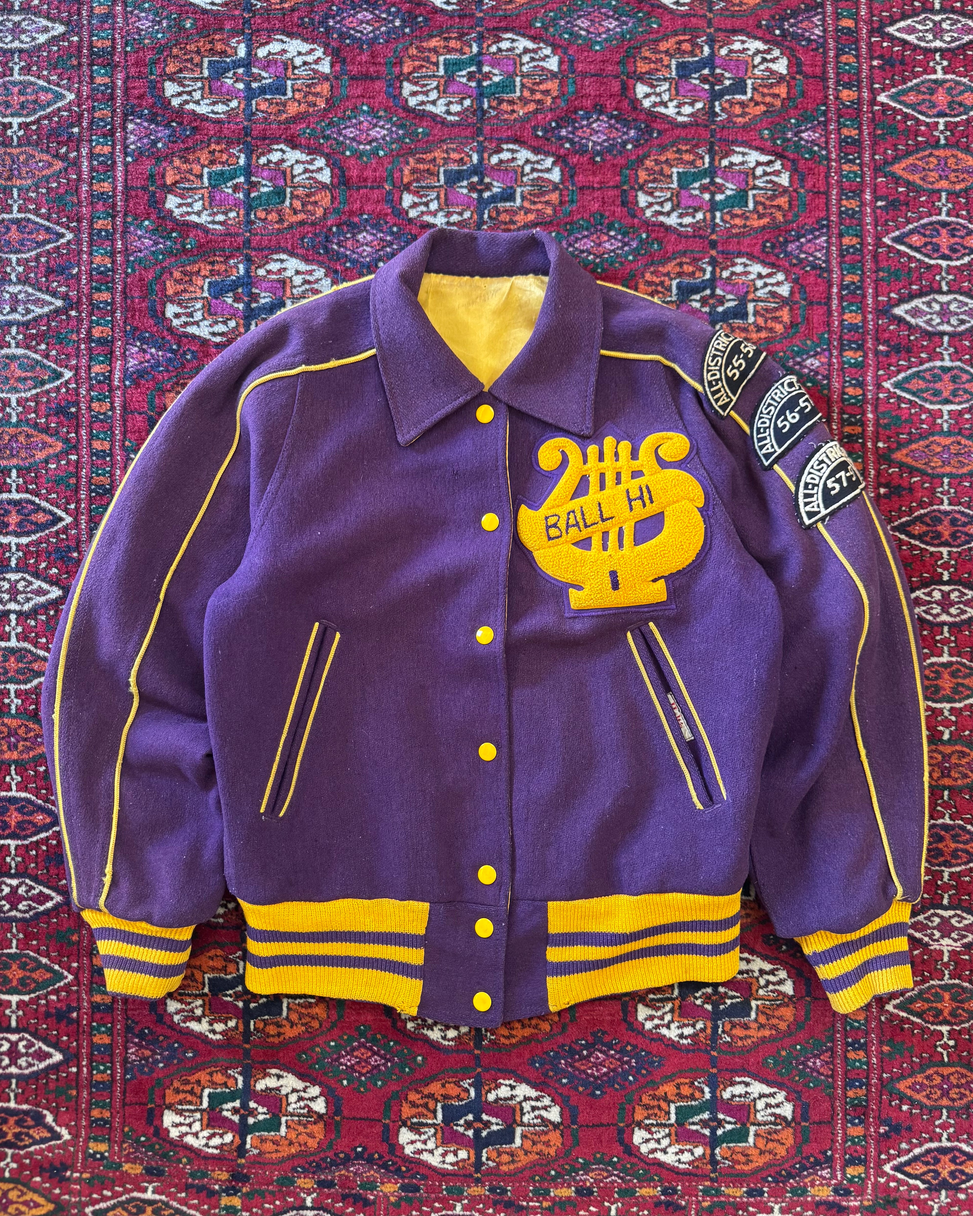 Vintage 1950s reversible satin Varity jacket