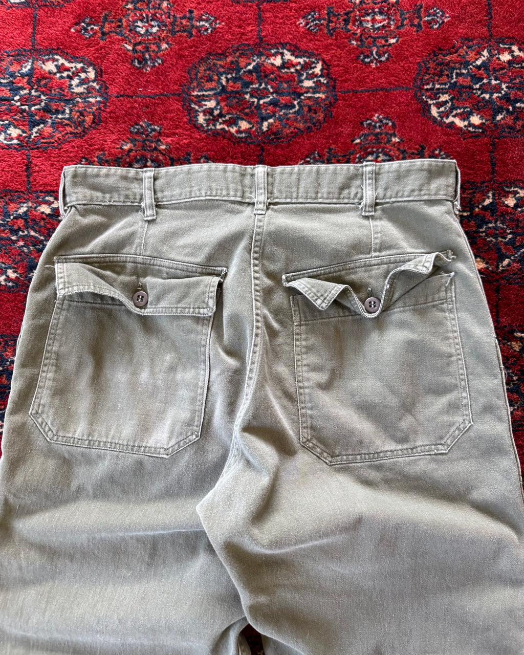 1970s zipper fly OG-107 fatigue pants