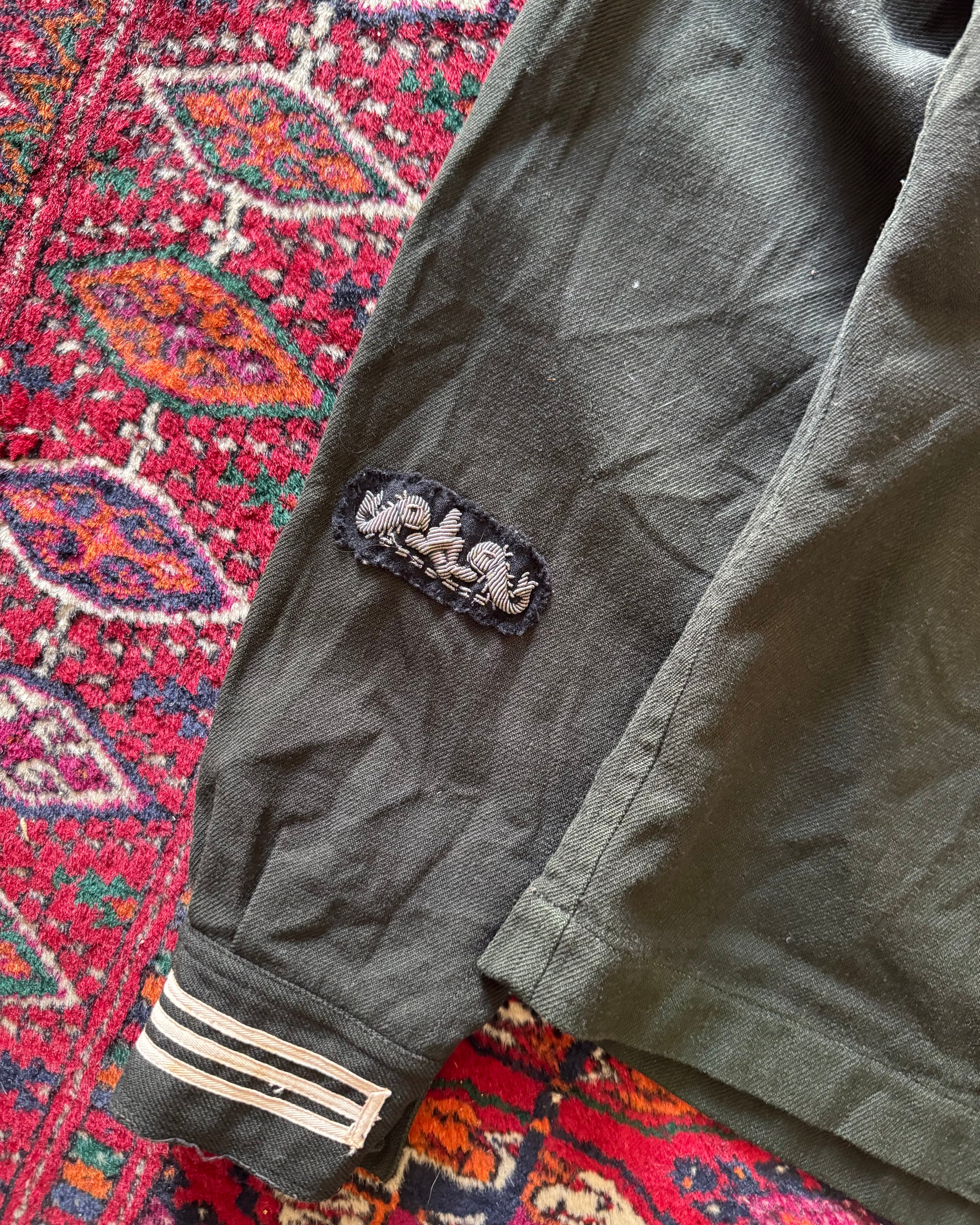 1950s faded green chainstitched naval shirt