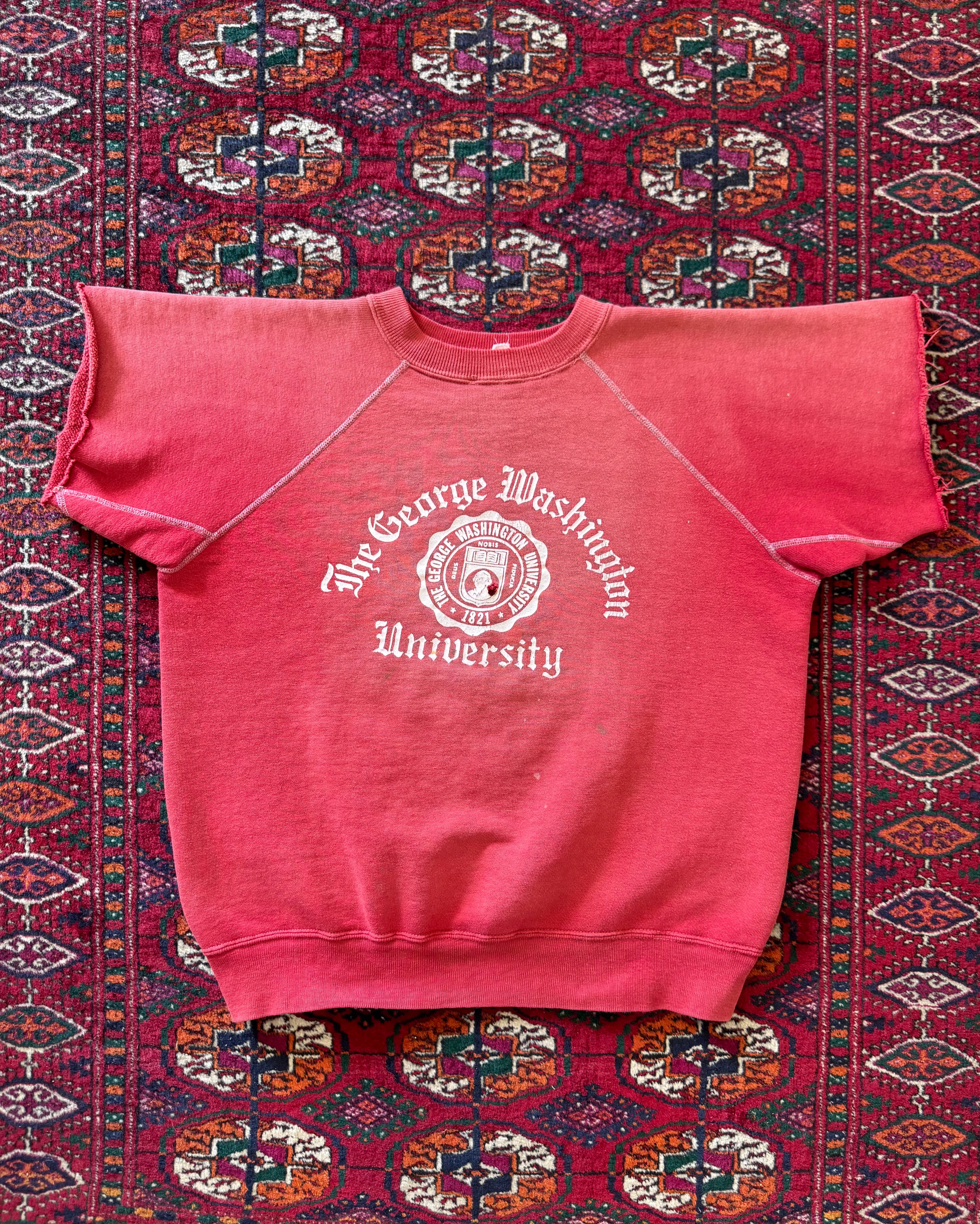 1960s George Washington University faded red sweatshirt