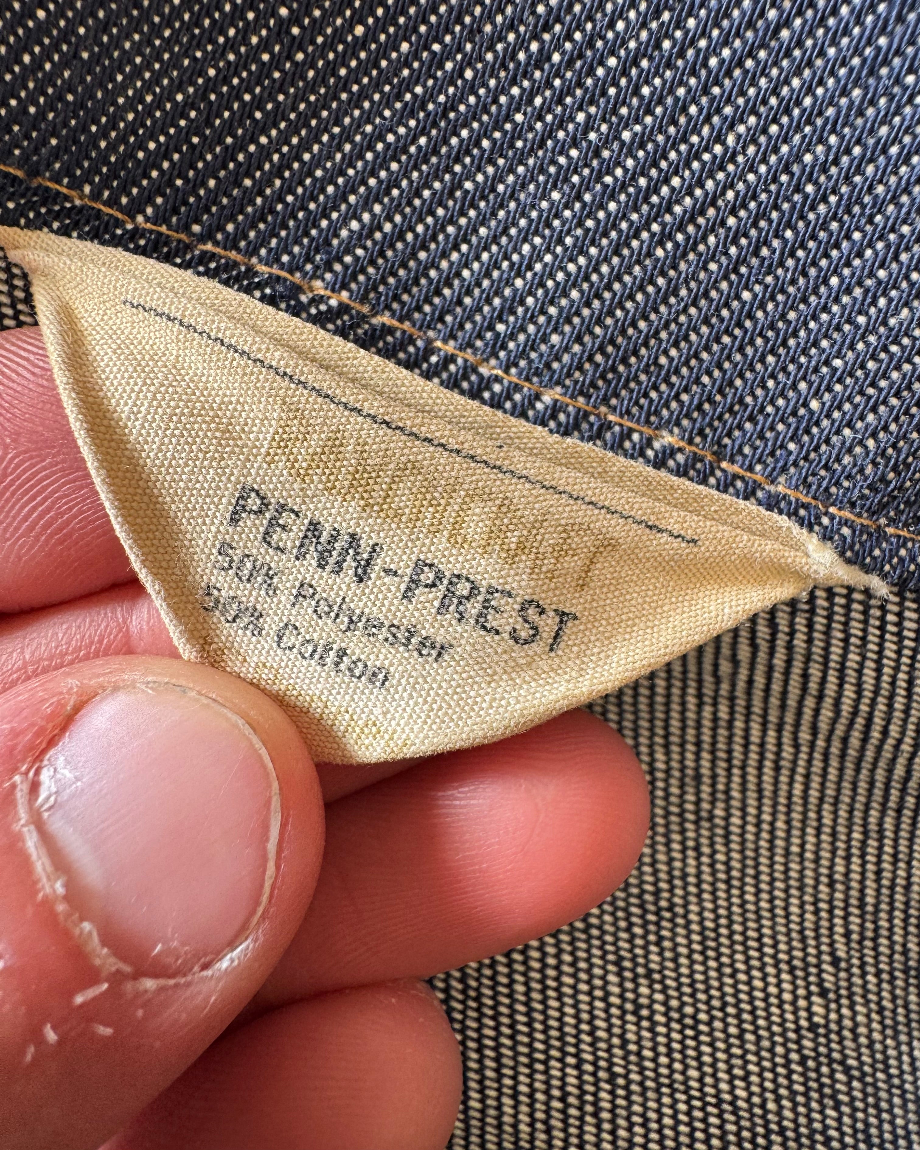 Vintage 1960s/seventies ranch craft pen, pressed JCPenney indigo denim jacket ￼