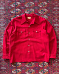 1950s Universal red wool dagger collared button down
