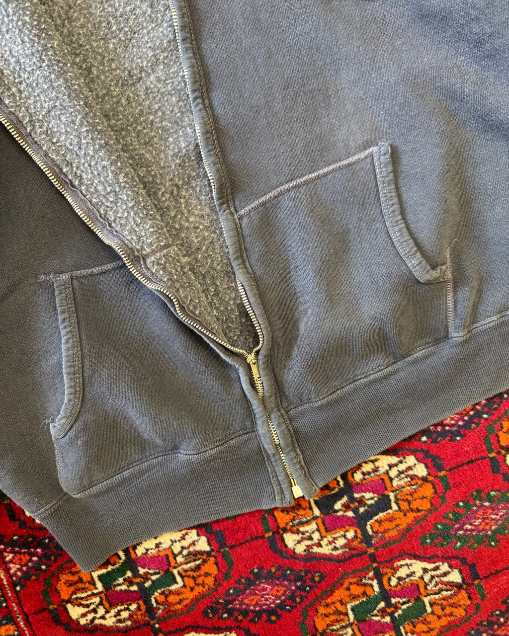 Vintage 1960s faded navy zip up hoodie ￼