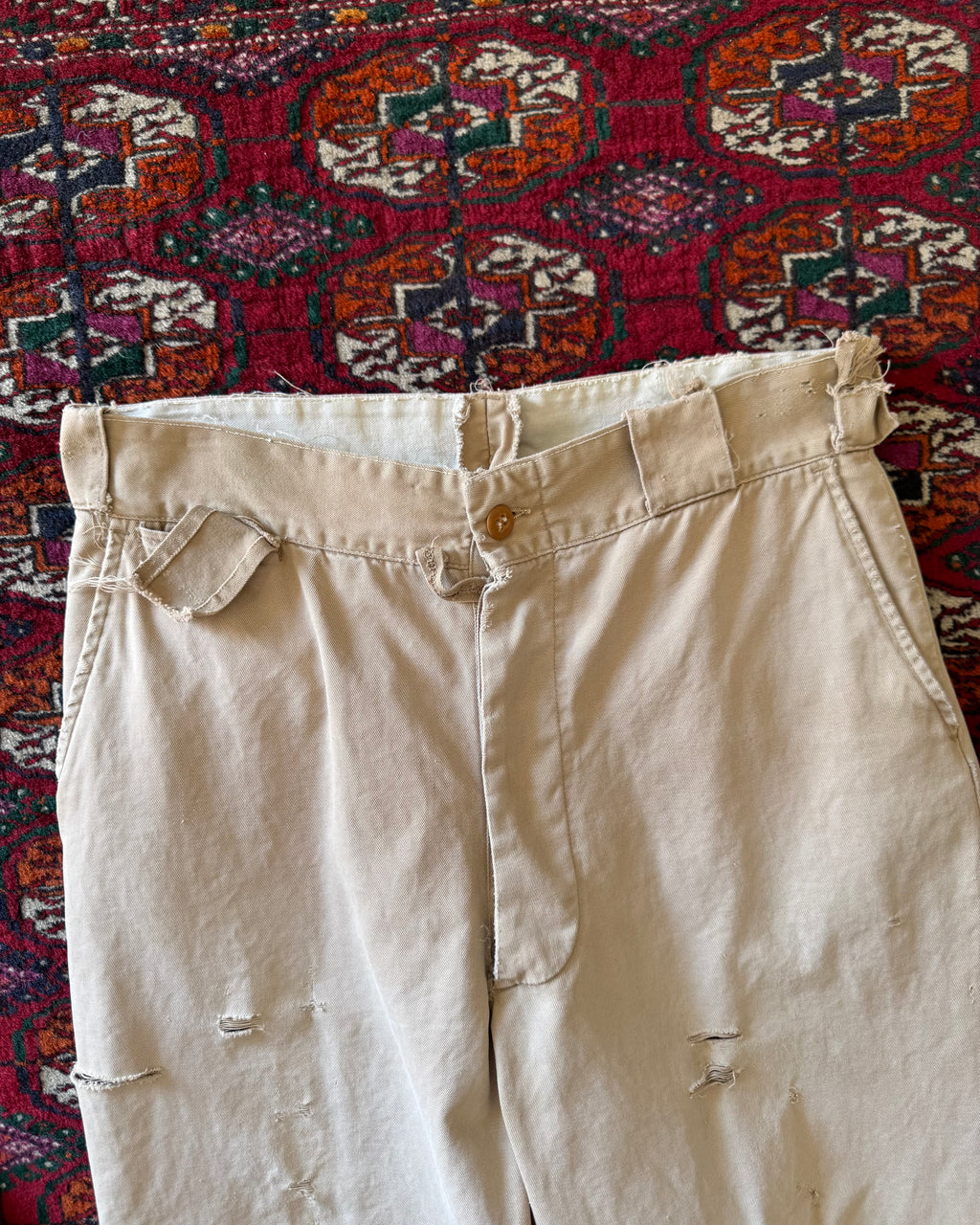 1950s distressed army khakis