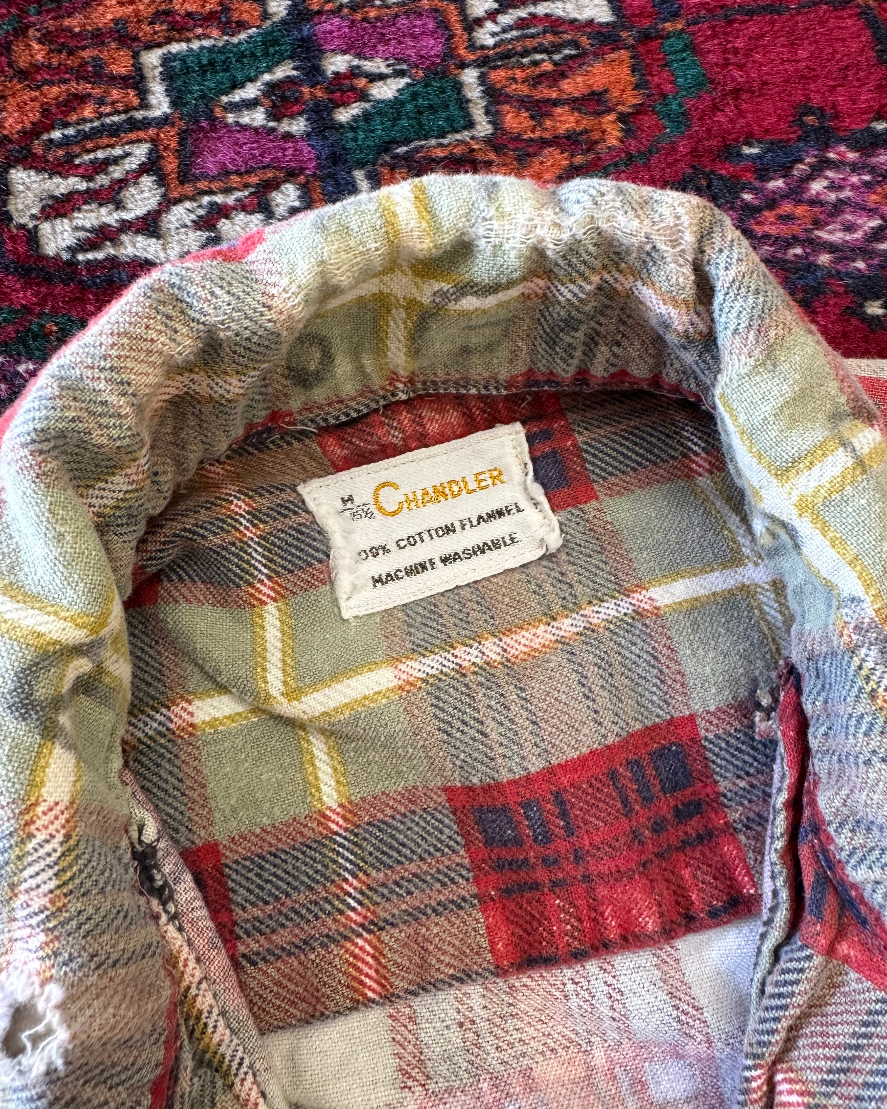 Vintage 1950s/60 Chandler distressed dagger collar flannel