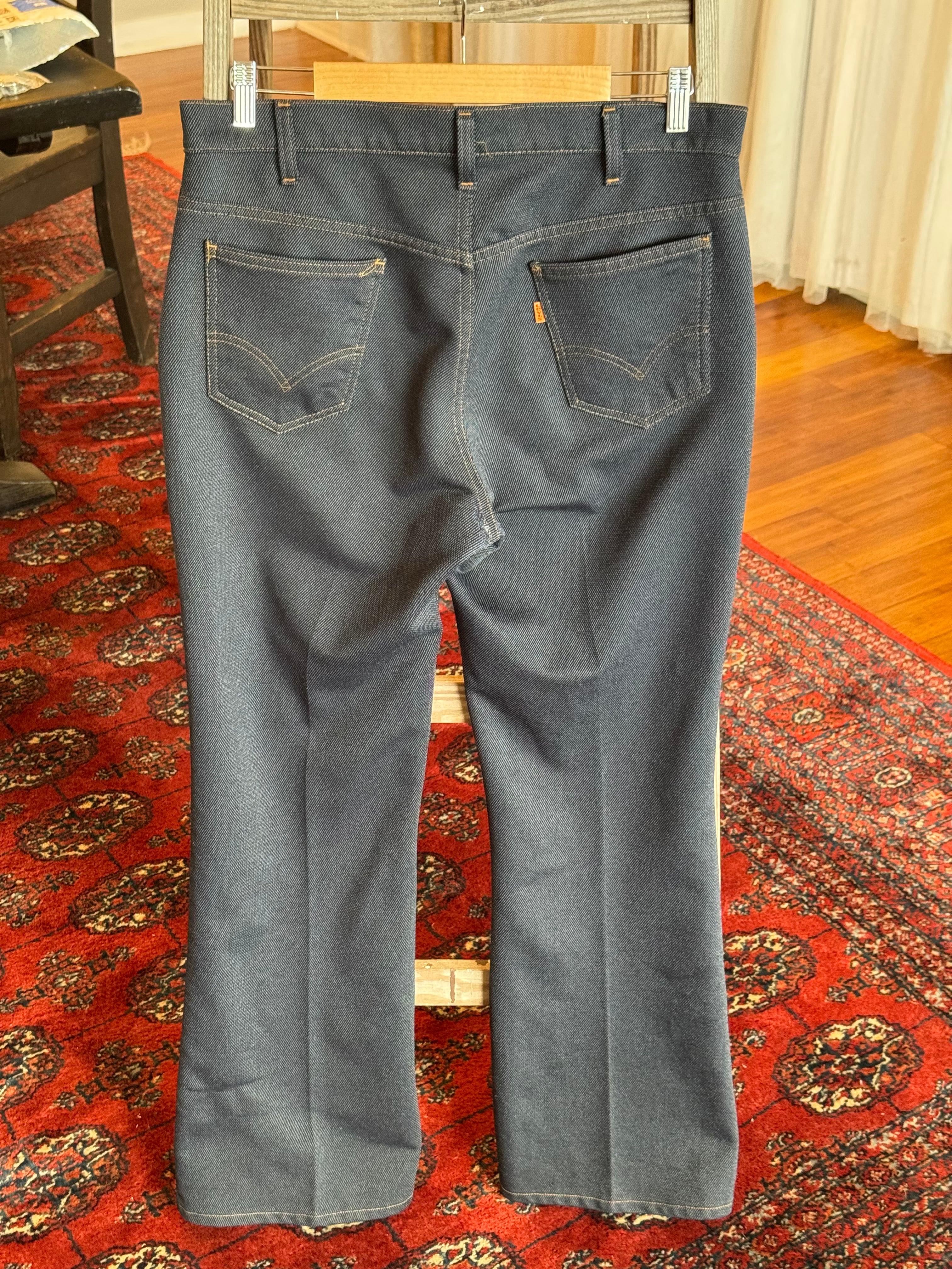 1970s Levi’s polyester blend boot cut orange tabs