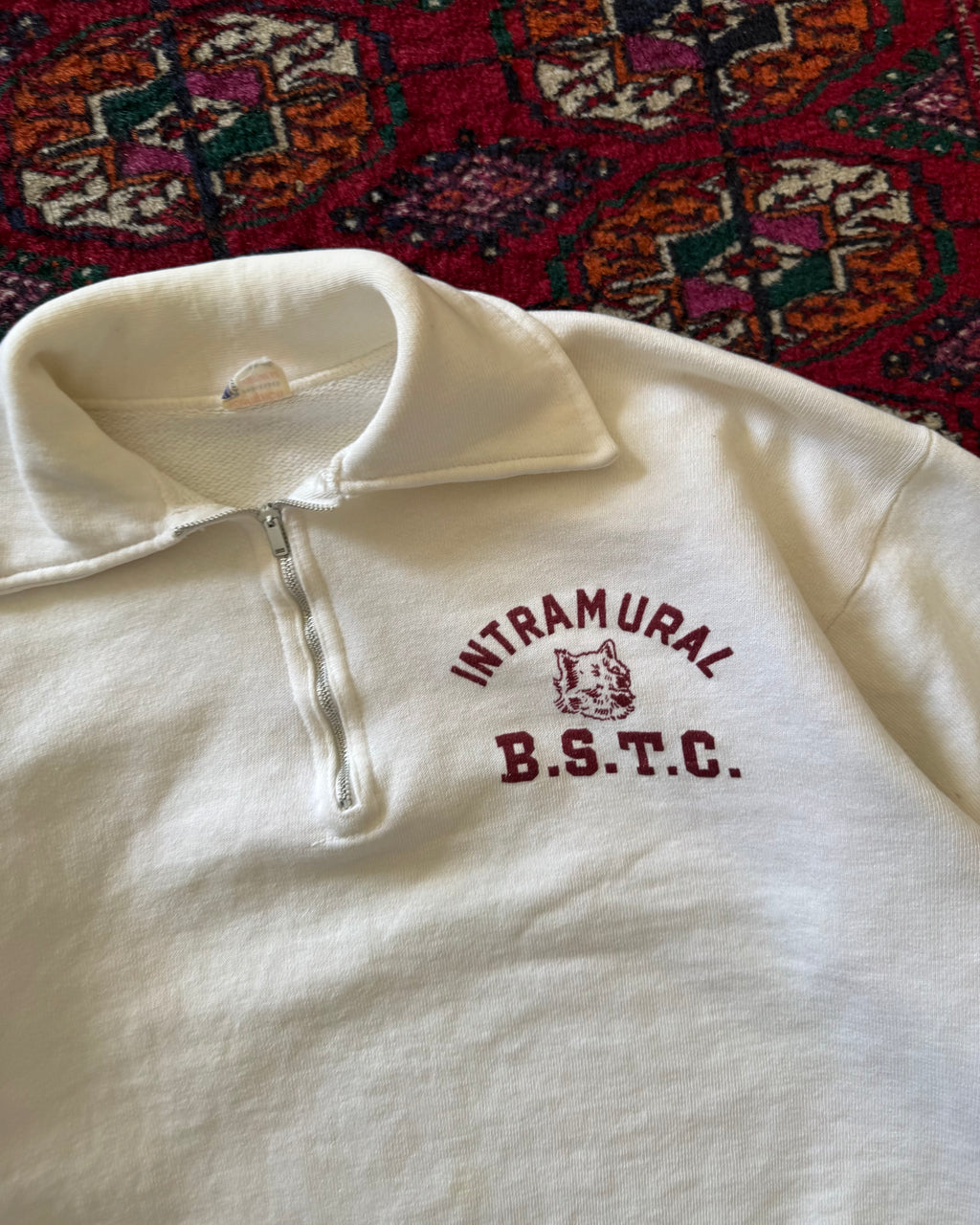 1950s Intramural BSTC running man quarter zip sweatshirt