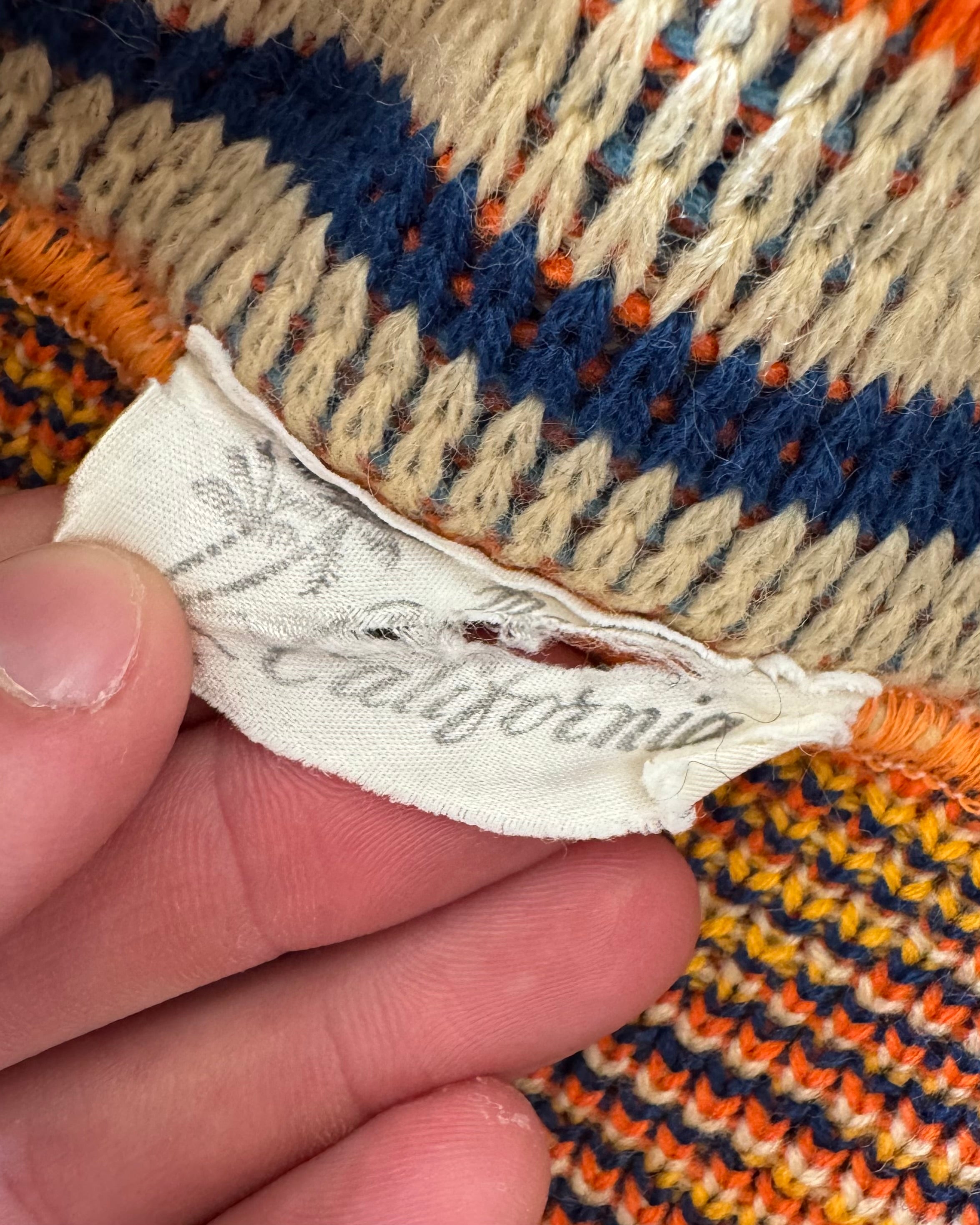1960s California made aztec knit cardigan