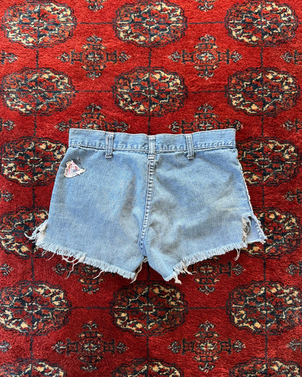 1960s denims cutoff shorts with butterfly