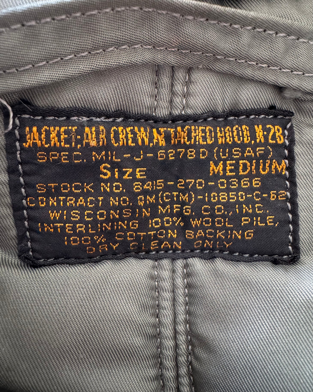 1962 N-2B hooded bomber jacket