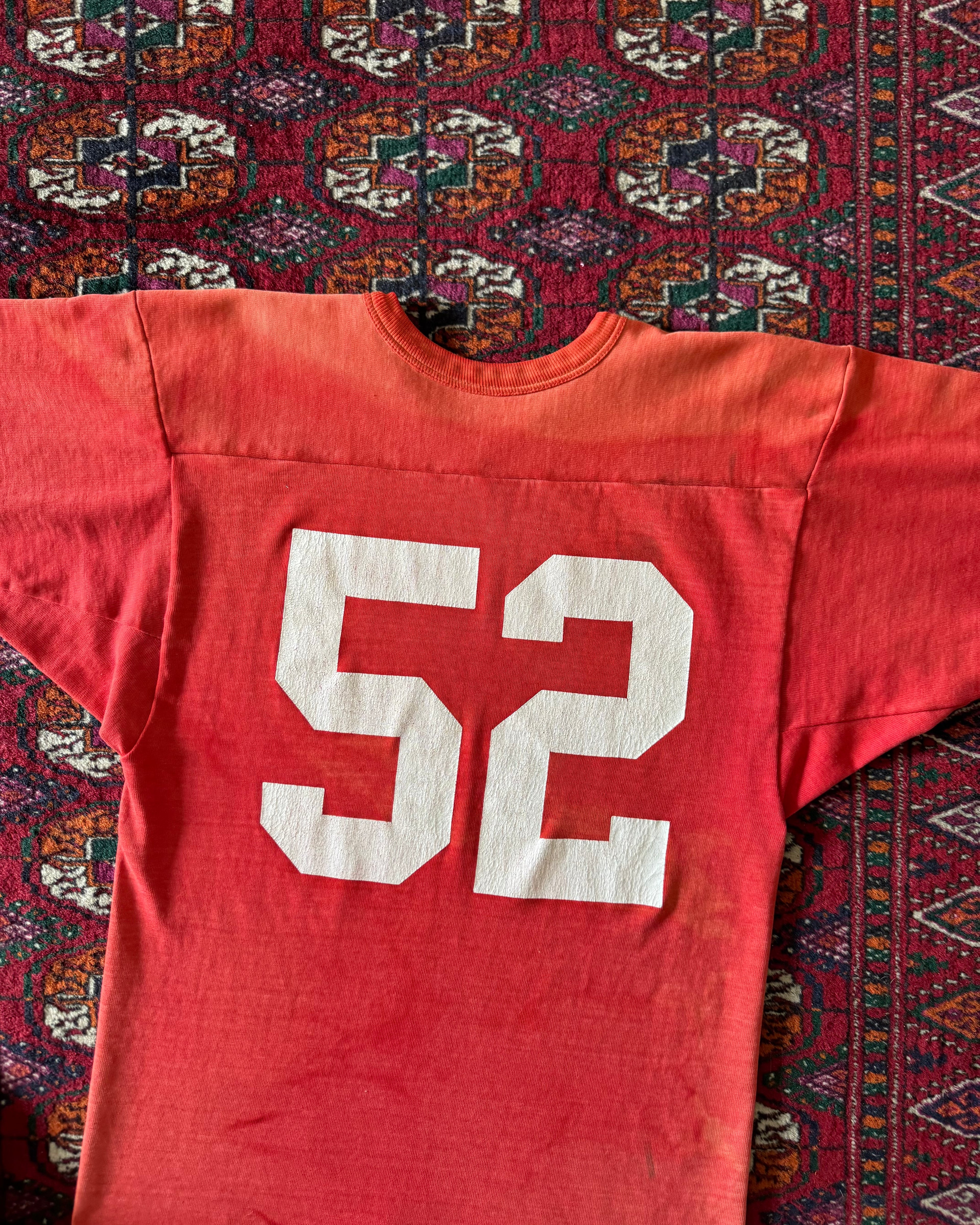 Vintage 1960s perfectly faded “bison 52“ red cotton jersey ￼