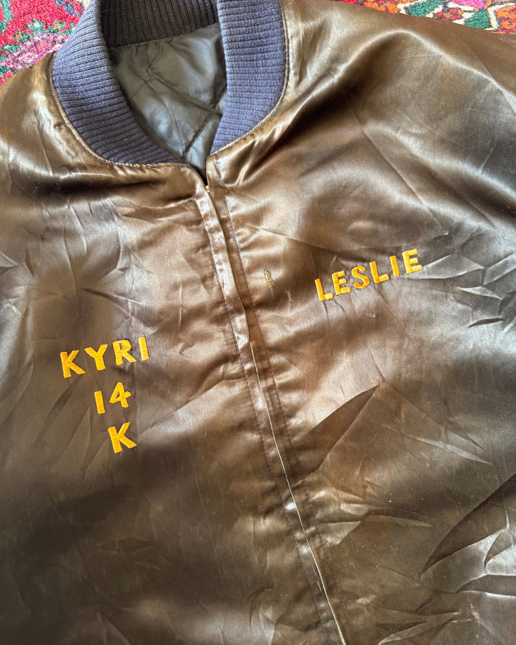 1989 Brooklyn, New York German souvenir satin jacket￼