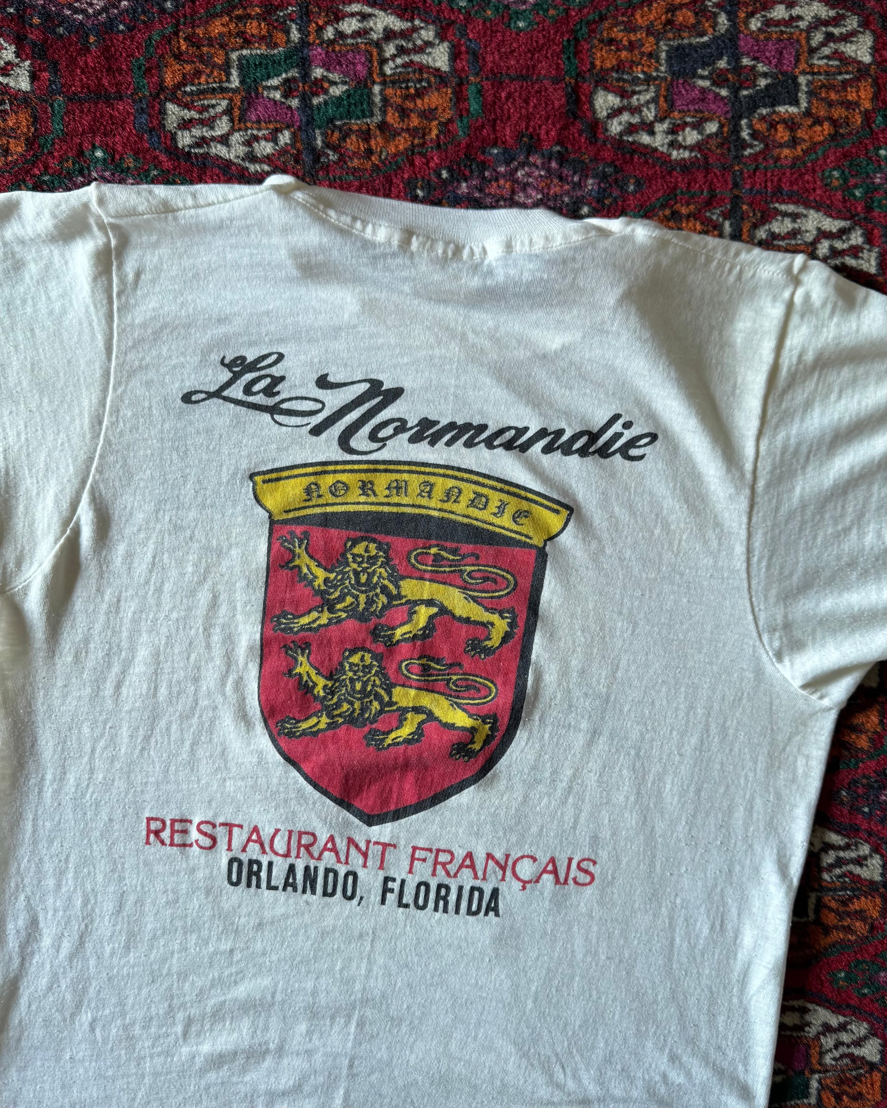 Vintage 1970s French cuisine Orlando restaurant T-shirt