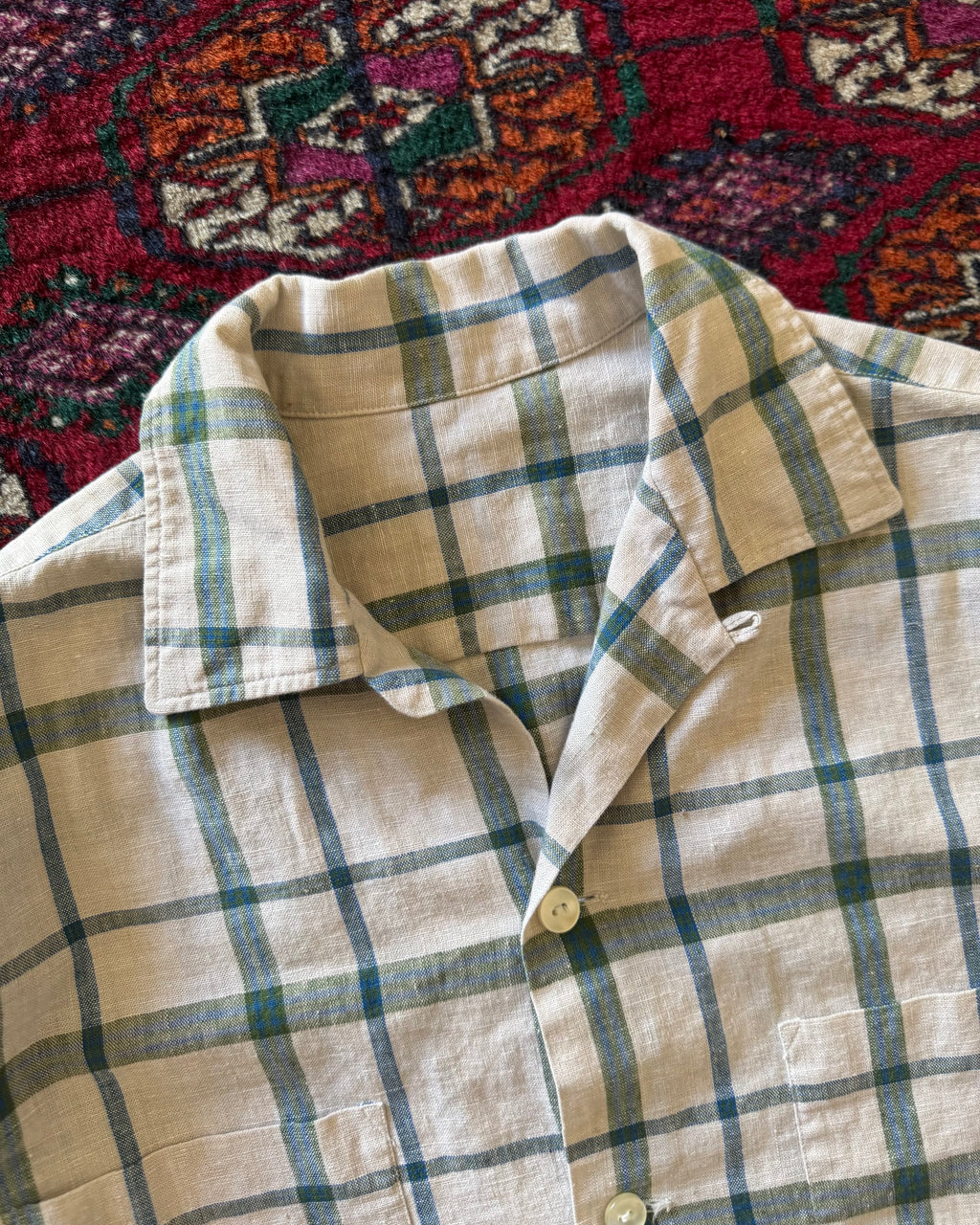 1960s loop collar twin pocket shirt