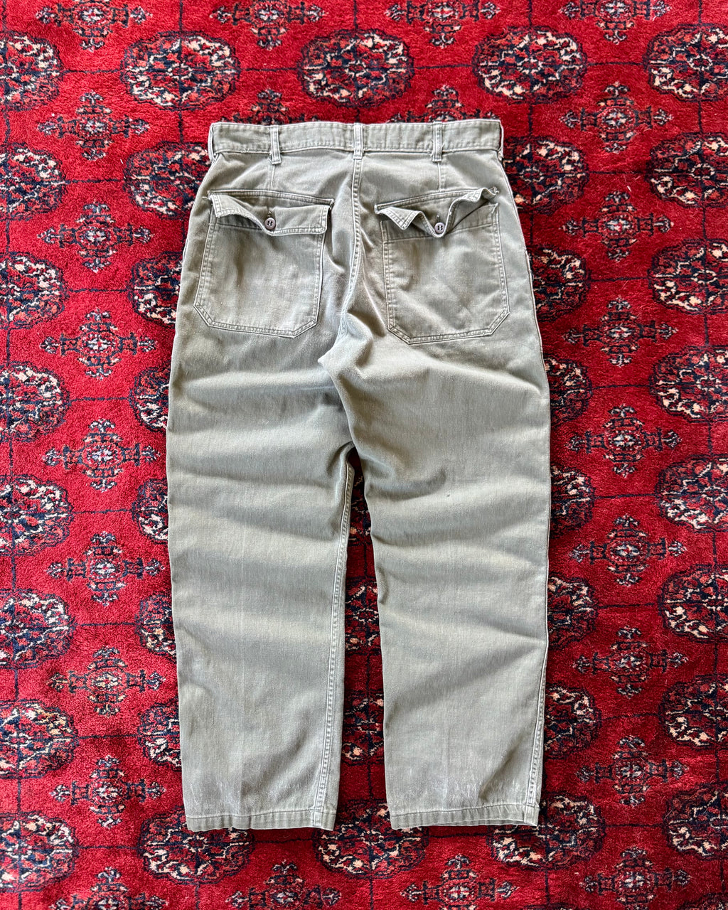 1970s zipper fly OG-107 fatigue pants