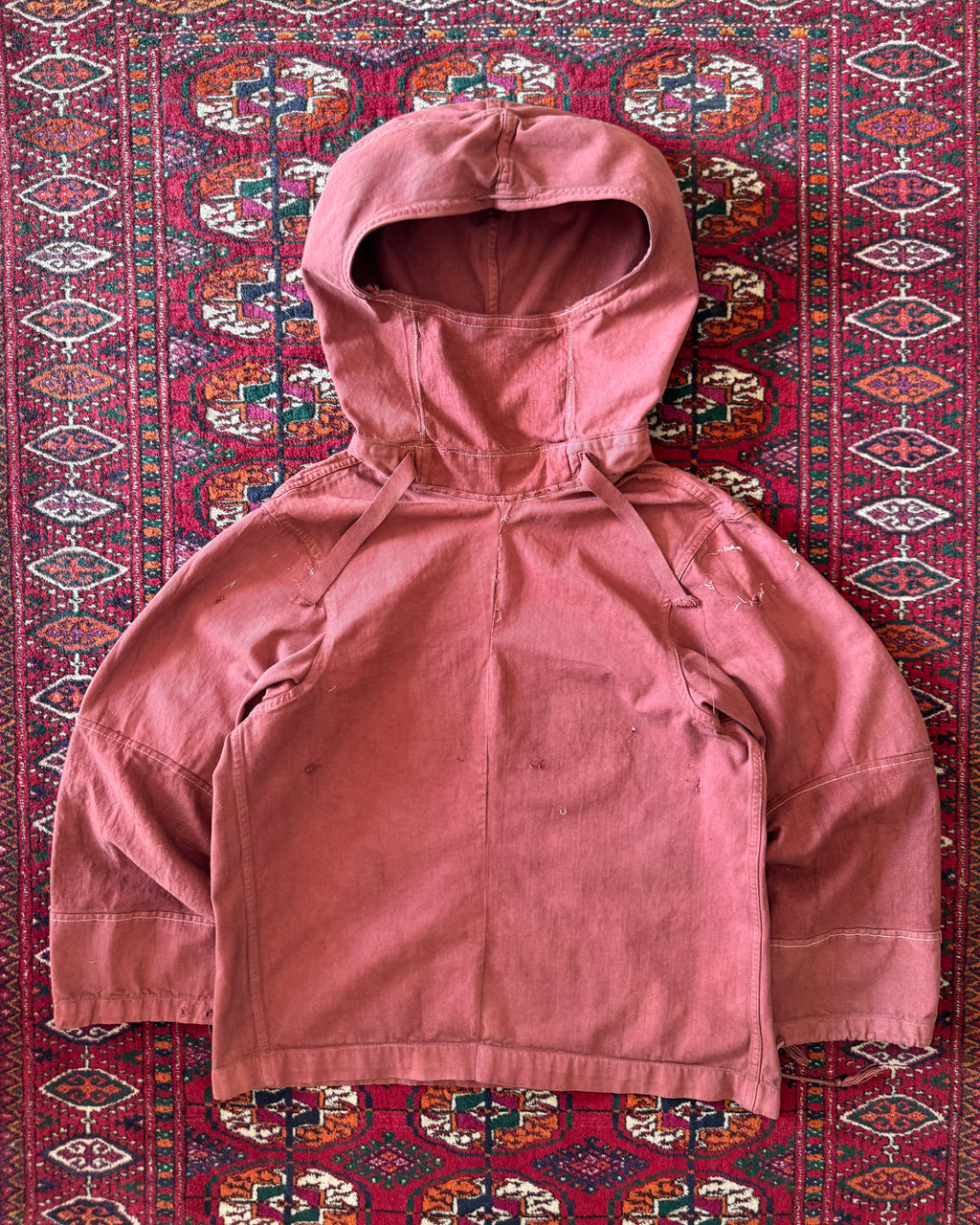 Vintage World War II anorak gunner smock hoodie with original owner alterations ￼