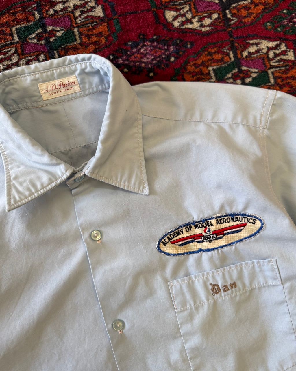 Vintage 1950s Academy of model aeronautics Dan Lancaster button-down