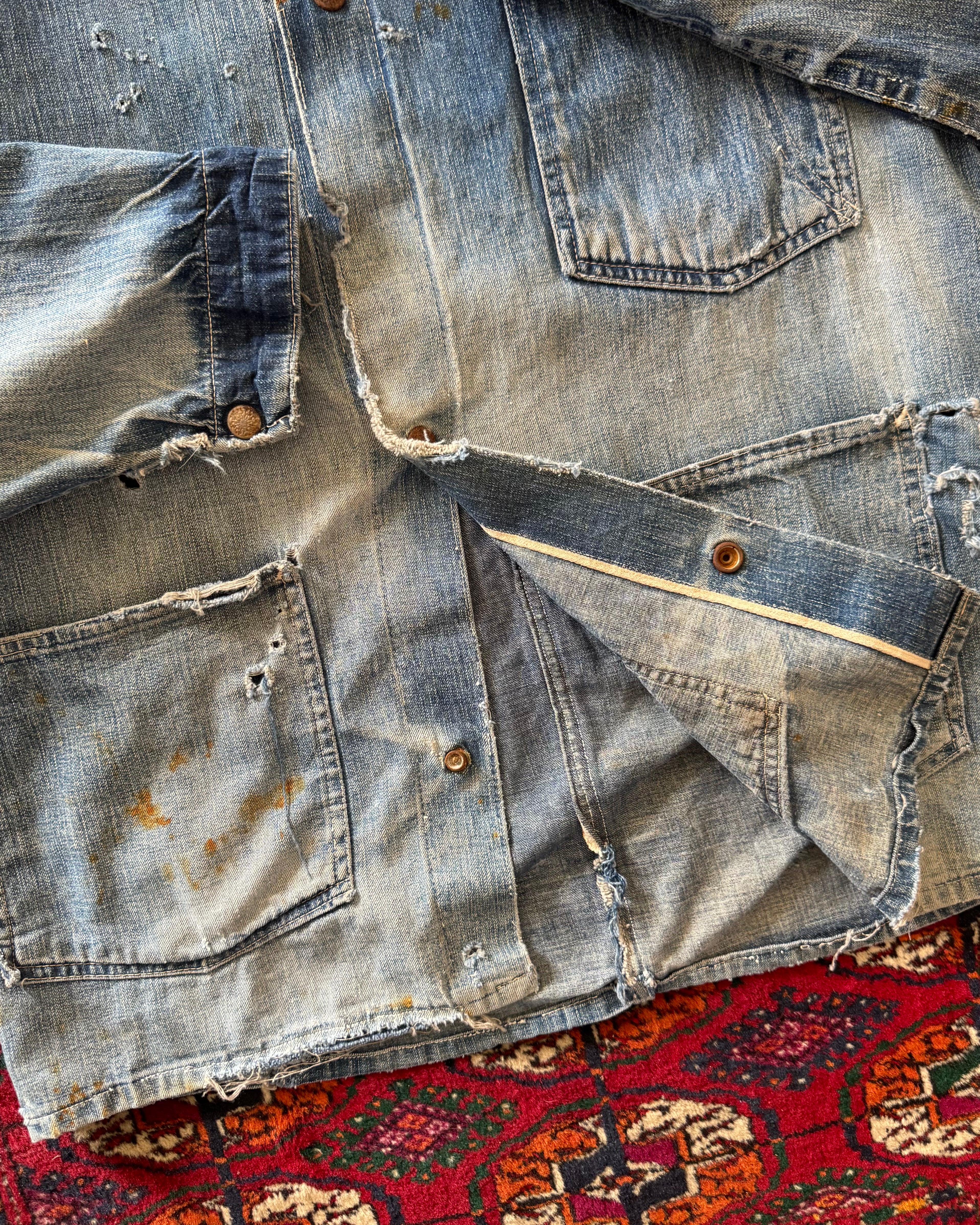 1940s full selvedge denim chore coat