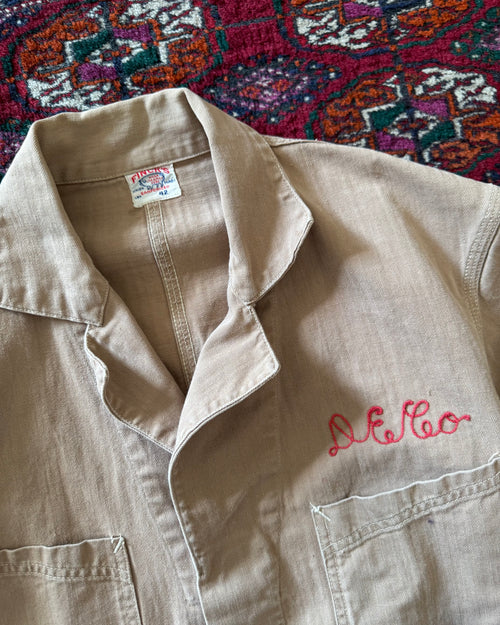 1940s Finicks Red Bar beige hbt labor coat