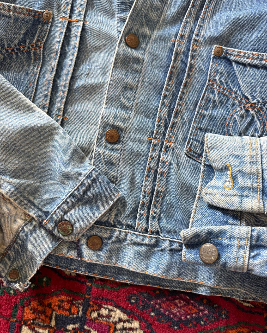 1940s pleaded denim zombie two pocket denim jacket