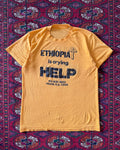 Vintage 1970s/80s distressed Ethiopian help Charity fundraiser T-shirt