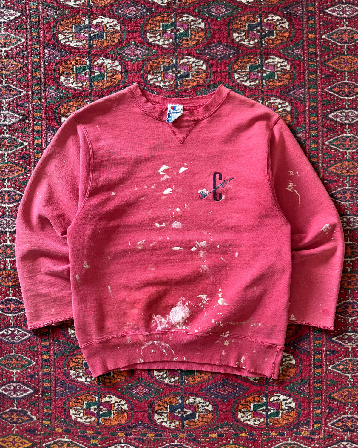 1990s champion paint splatter cut sweat