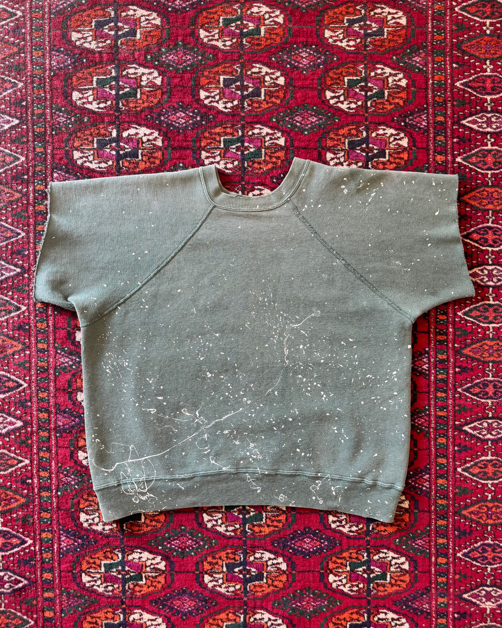 Vintage 1960s Spruce faded green paint splatter sweatshirt