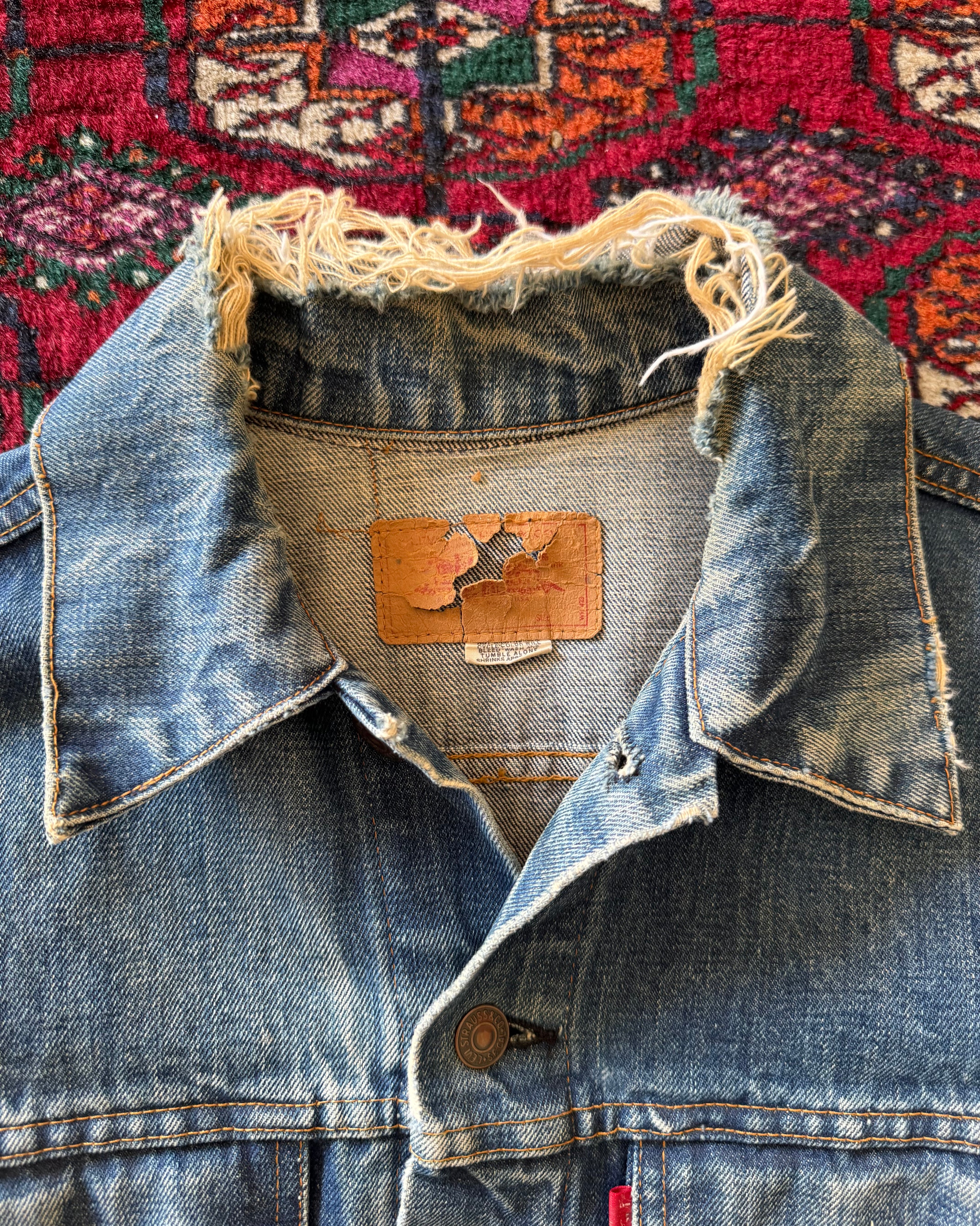 Vintage 1960s type 3 distressed Levi’s big E denim jacket