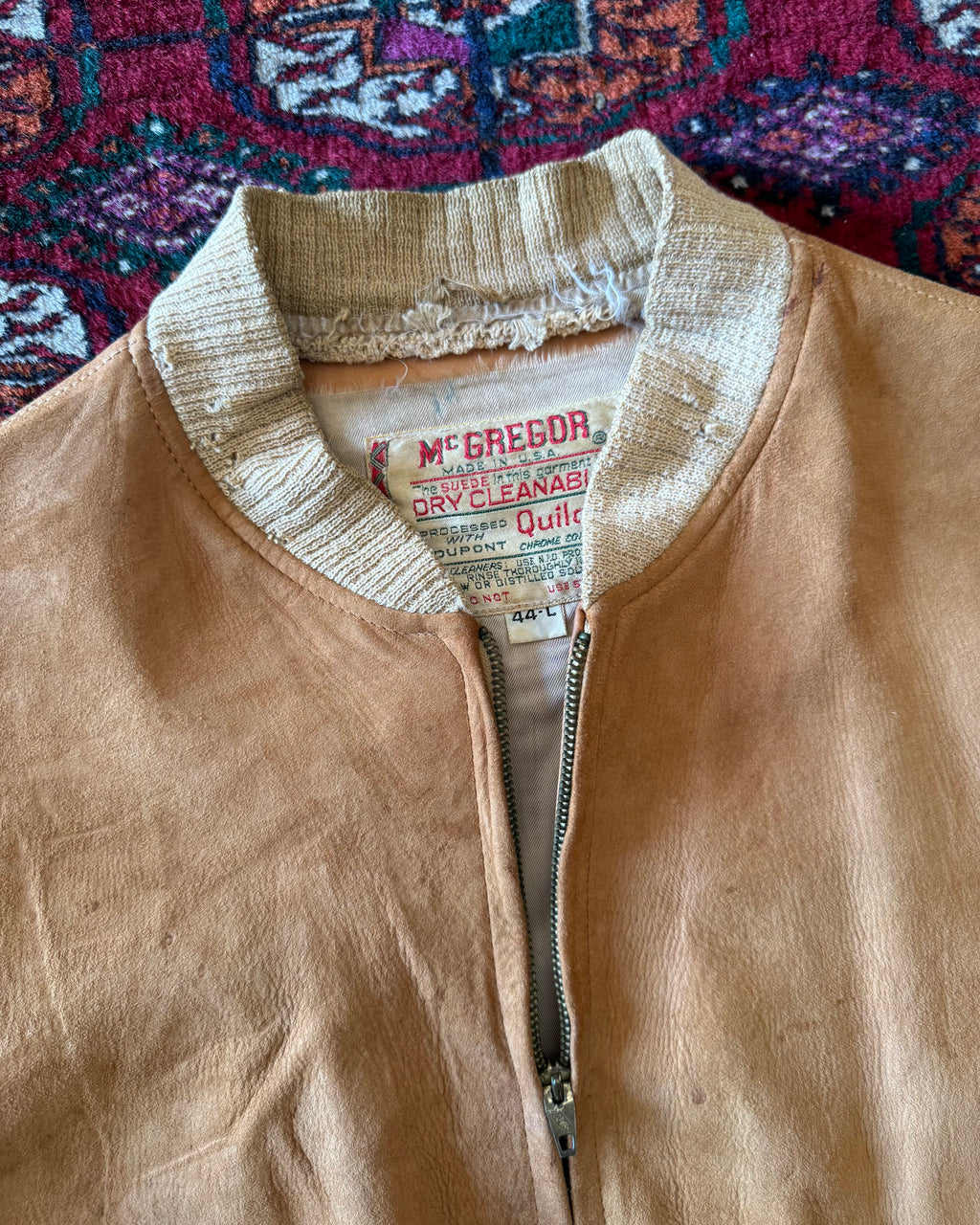 1950s McGregor suede, distressed bomber jacket￼