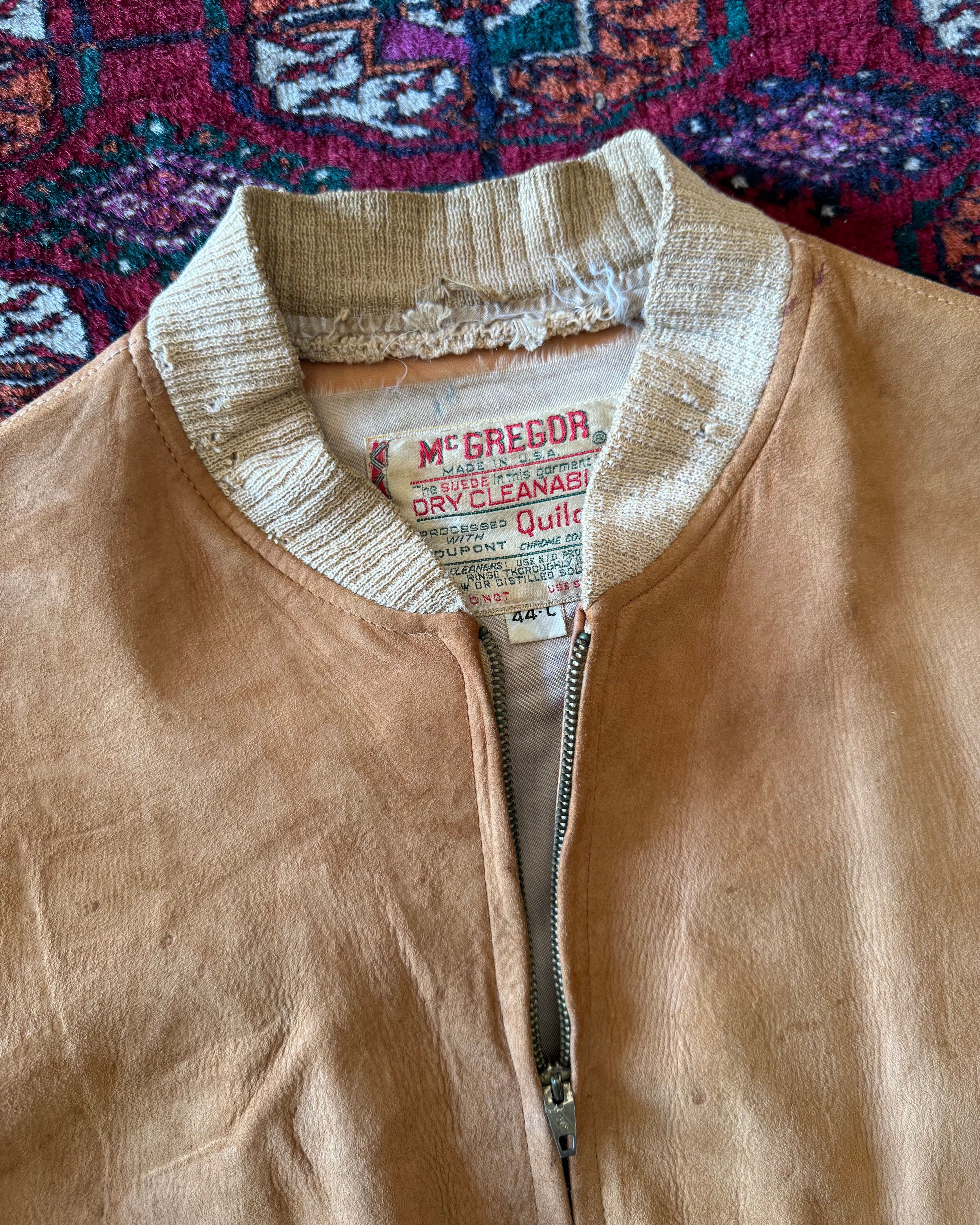 Vintage 1950s McGregor suede, distressed bomber jacket￼
