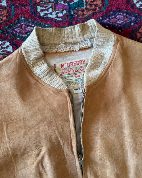 1950s McGregor suede, distressed bomber jacket￼
