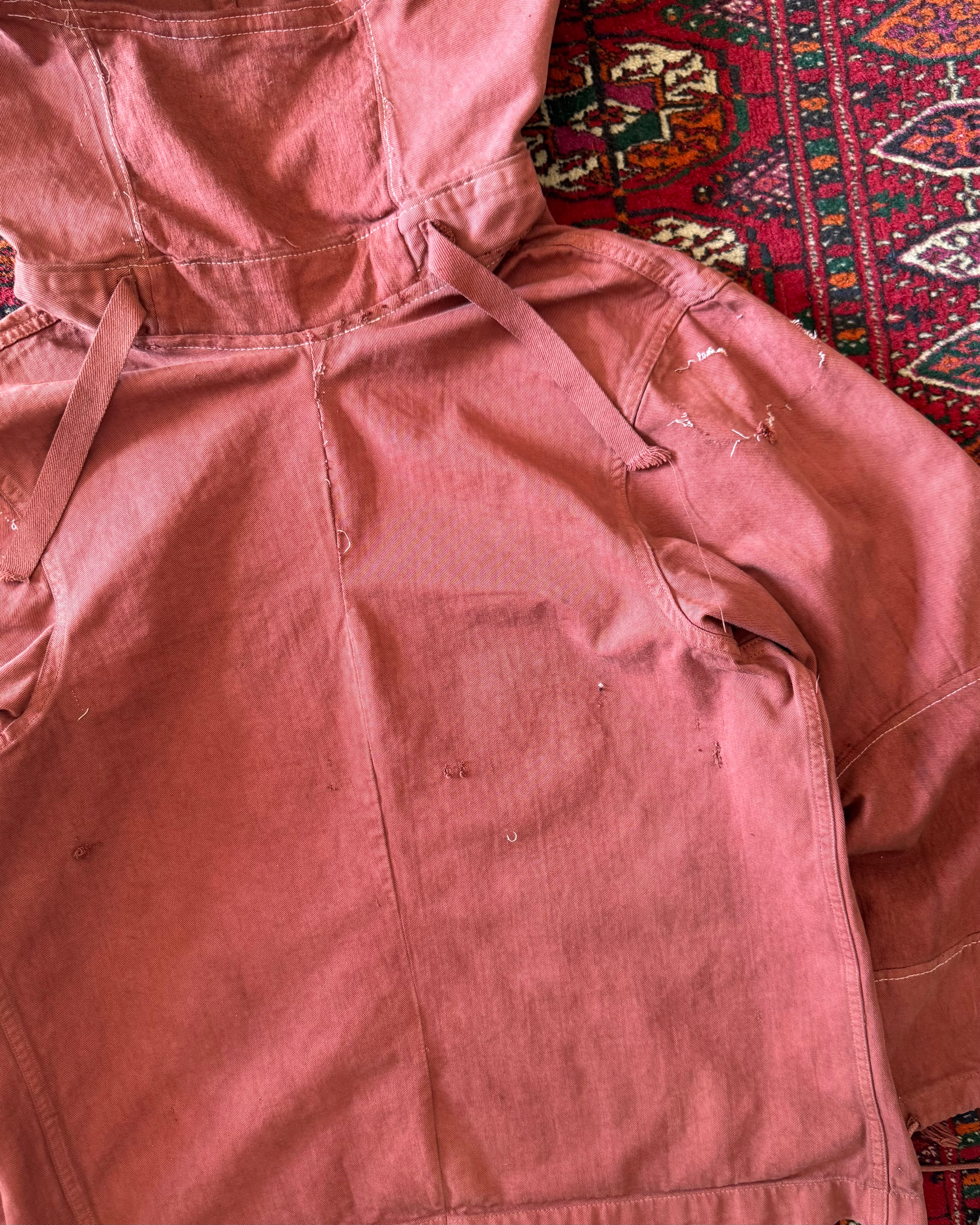 Vintage World War II anorak gunner smock hoodie with original owner alterations ￼