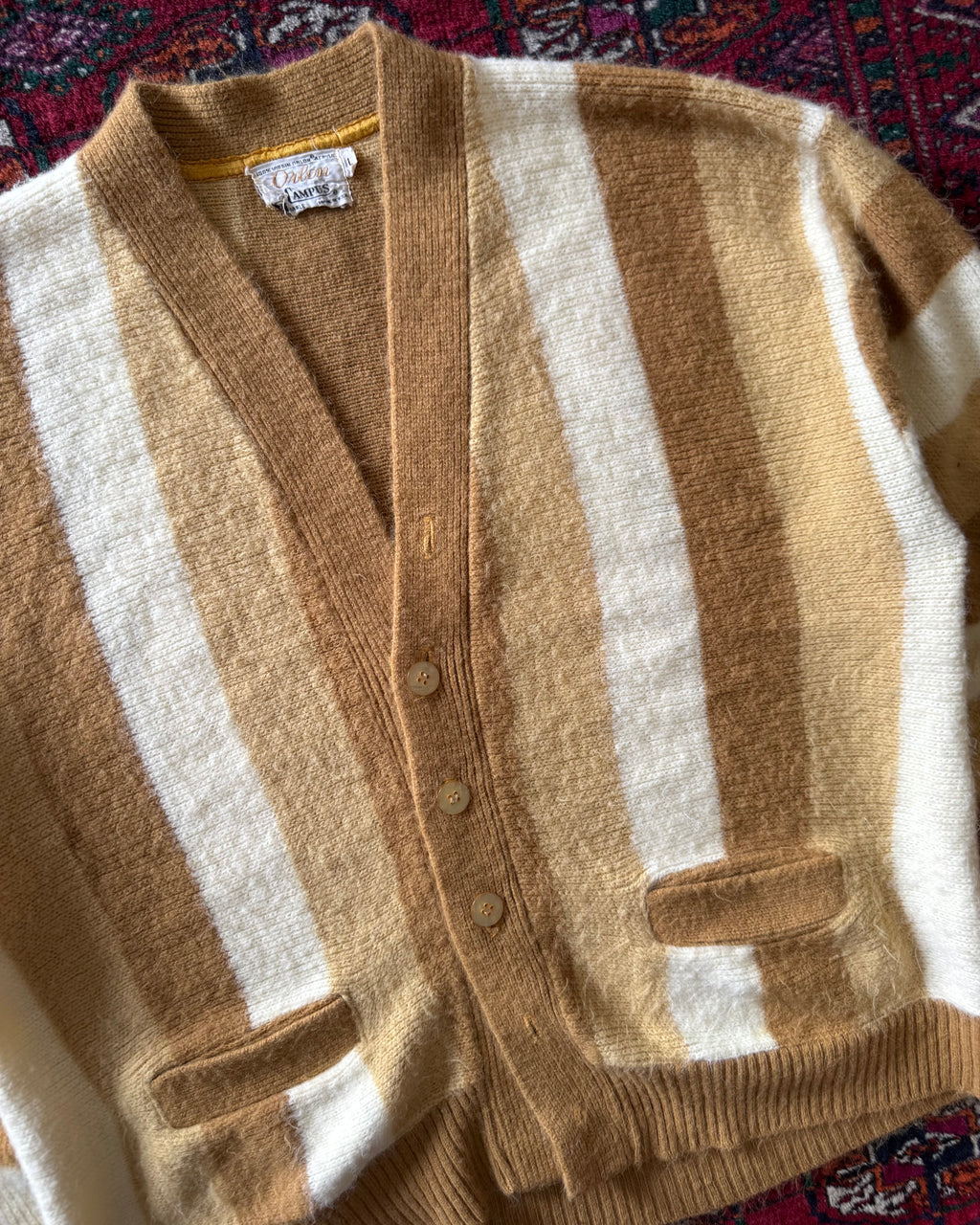 1960s Orlon Campus striped cardigan