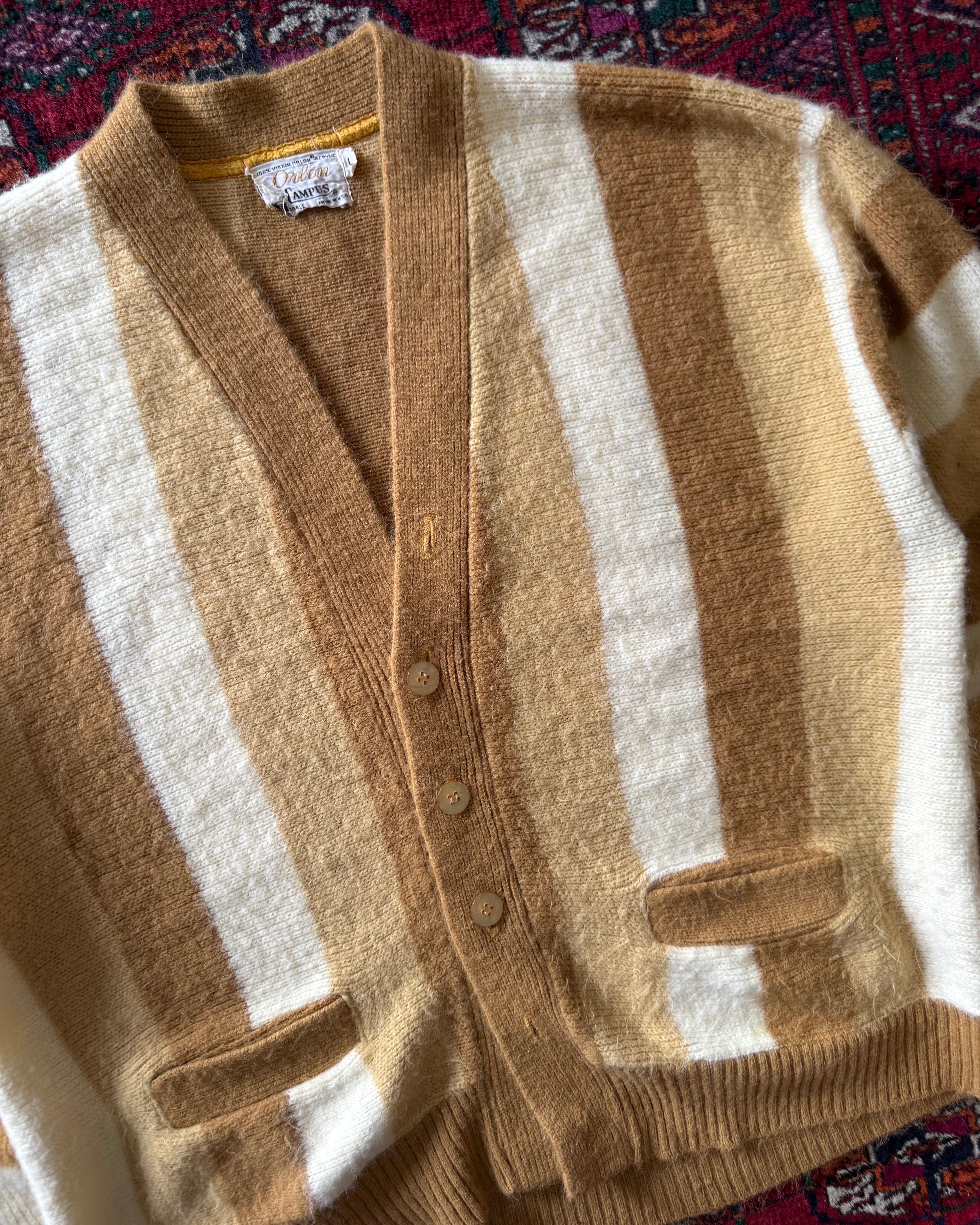 1960s Orlon Campus striped cardigan