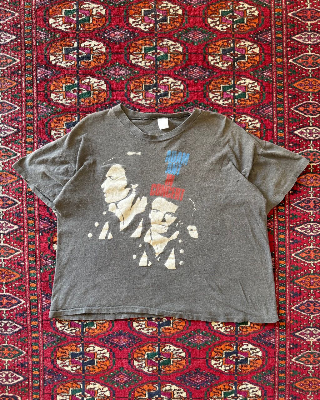 1970s faded black Adam Ant in concert T-shirt
