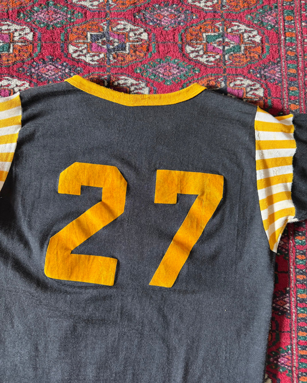 Vintage 1960s MSU flock print jersey