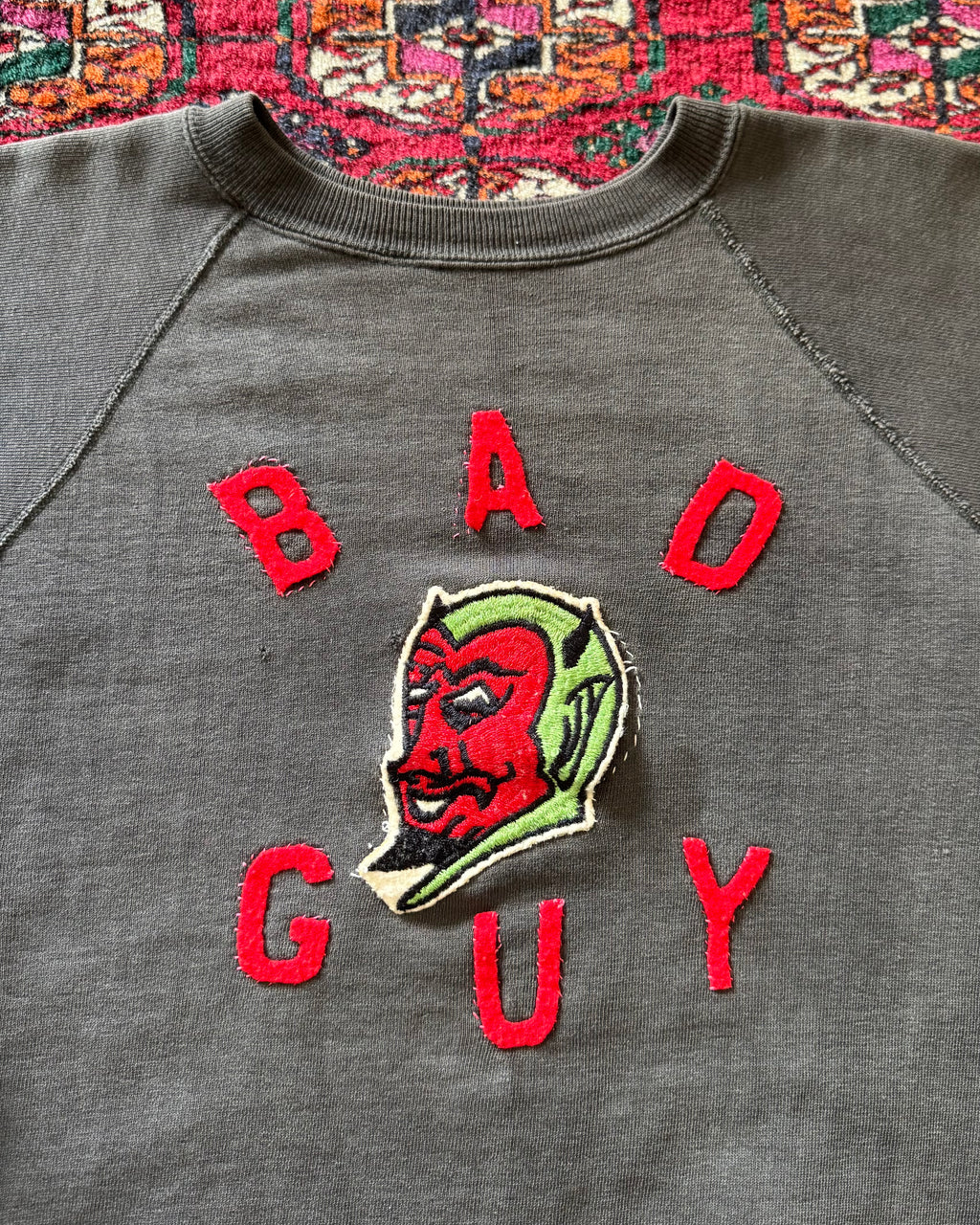 1950s black cotton outlaw motorcycle club “BAD GUY” sweatshirt