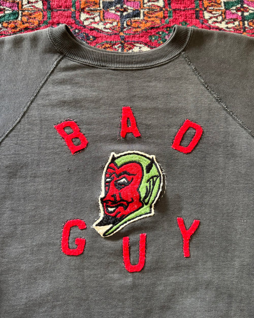 1950s black cotton outlaw motorcycle club “BAD GUY” sweatshirt